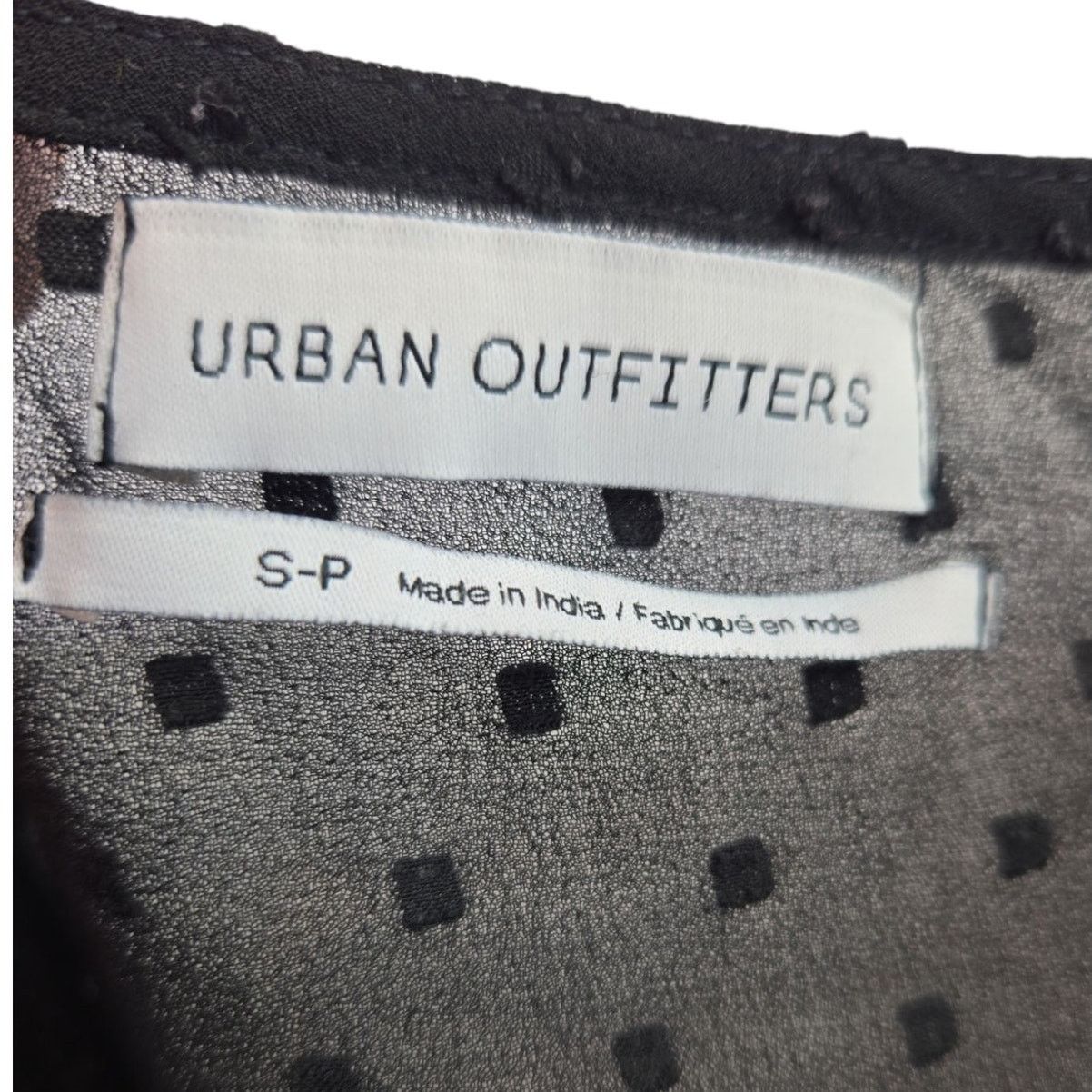 Urban Outfitters Urban Outfitters | Black, Textured, Peasant Blouse | Small Size S / US 4 / IT 40 - 2 Thumbnail