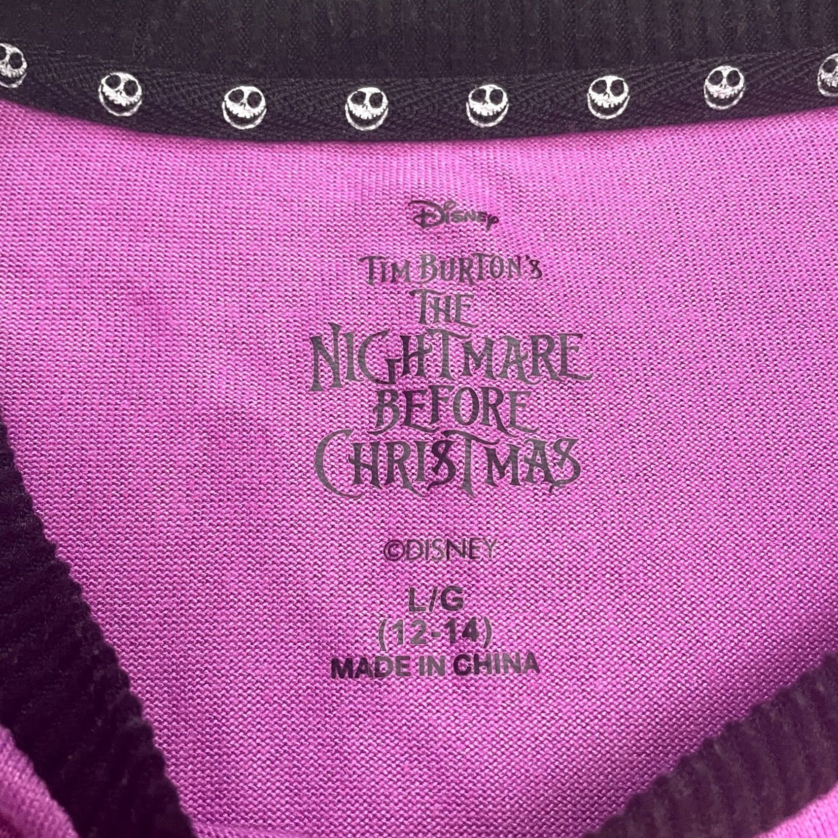 Disney Disney The Nightmare Before Christmas Sleepwear Dress Womens L Pink Crew Neck Knit Polyester Spandex Graphic Print Logo Halloween Christmas Movie Size L / US 10 / IT 46 - 5 Thumbnail