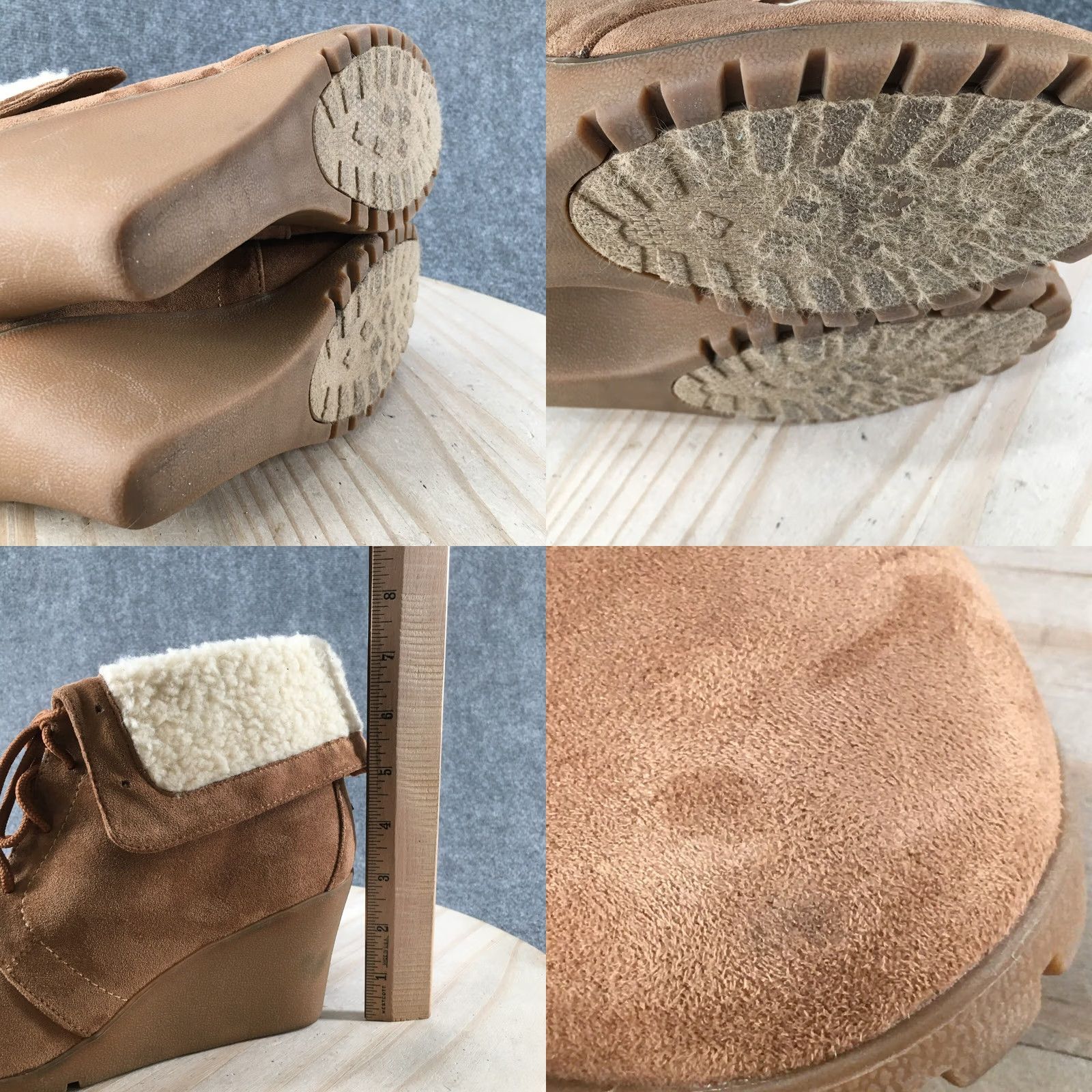 Nautica Nautica Winter Snow Boots Womens 10 Rendon Brown Suede Wedge Lace Up Faux Fur Boots Size US 10 / IT 40 - 8 Thumbnail
