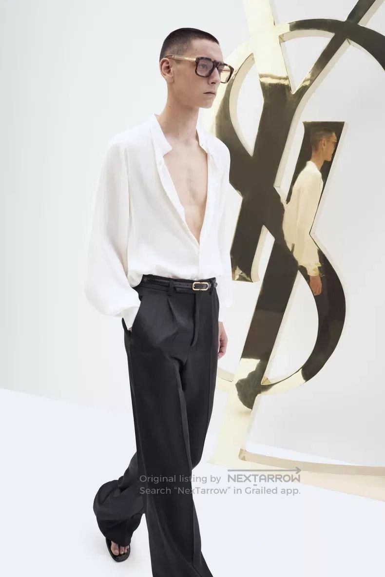 Saint Laurent Paris Saint Laurent Paris Silk Satin Shirt i Size XS / US 0-2 / IT 36-38 - 7 Thumbnail