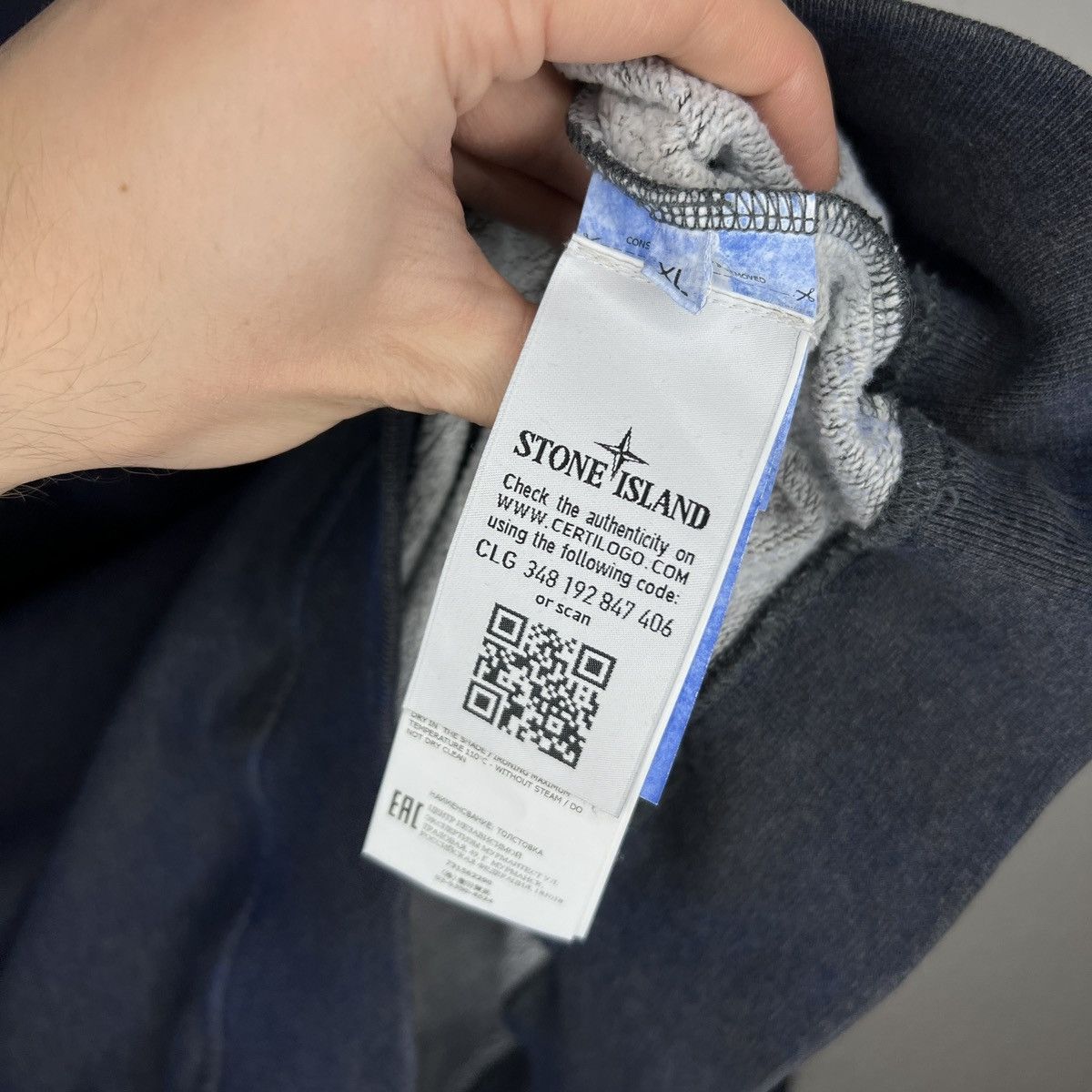 Stone Island Stone Island Sweatshirt Crewneck Navy Dye Badge Patch Size US XL / EU 56 / 4 - 6 Thumbnail
