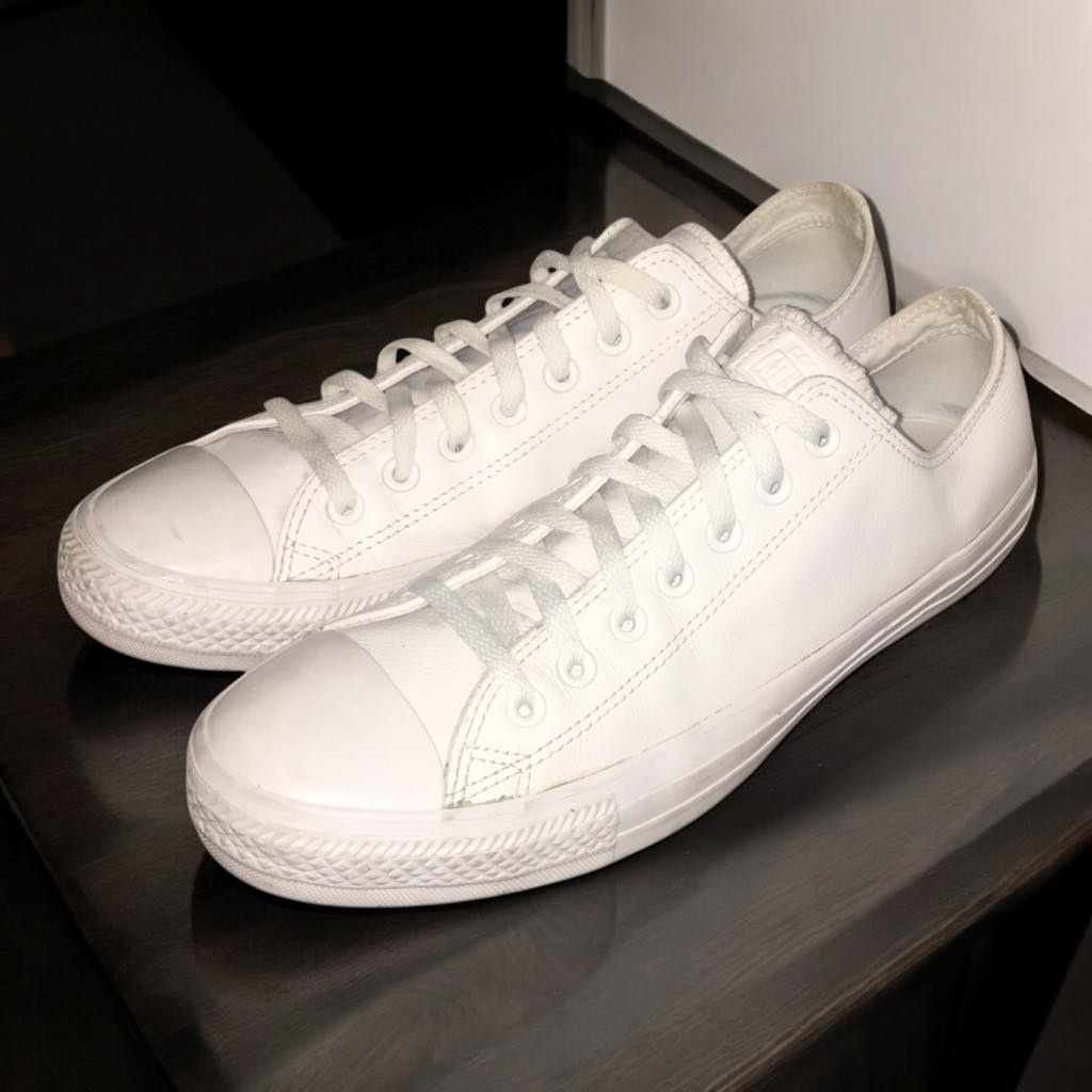 Converse Converse AllStar Low White Leather Shoes 136823C 11.5M/13.5W Size US 11.5 / EU 44-45 - 4 Thumbnail