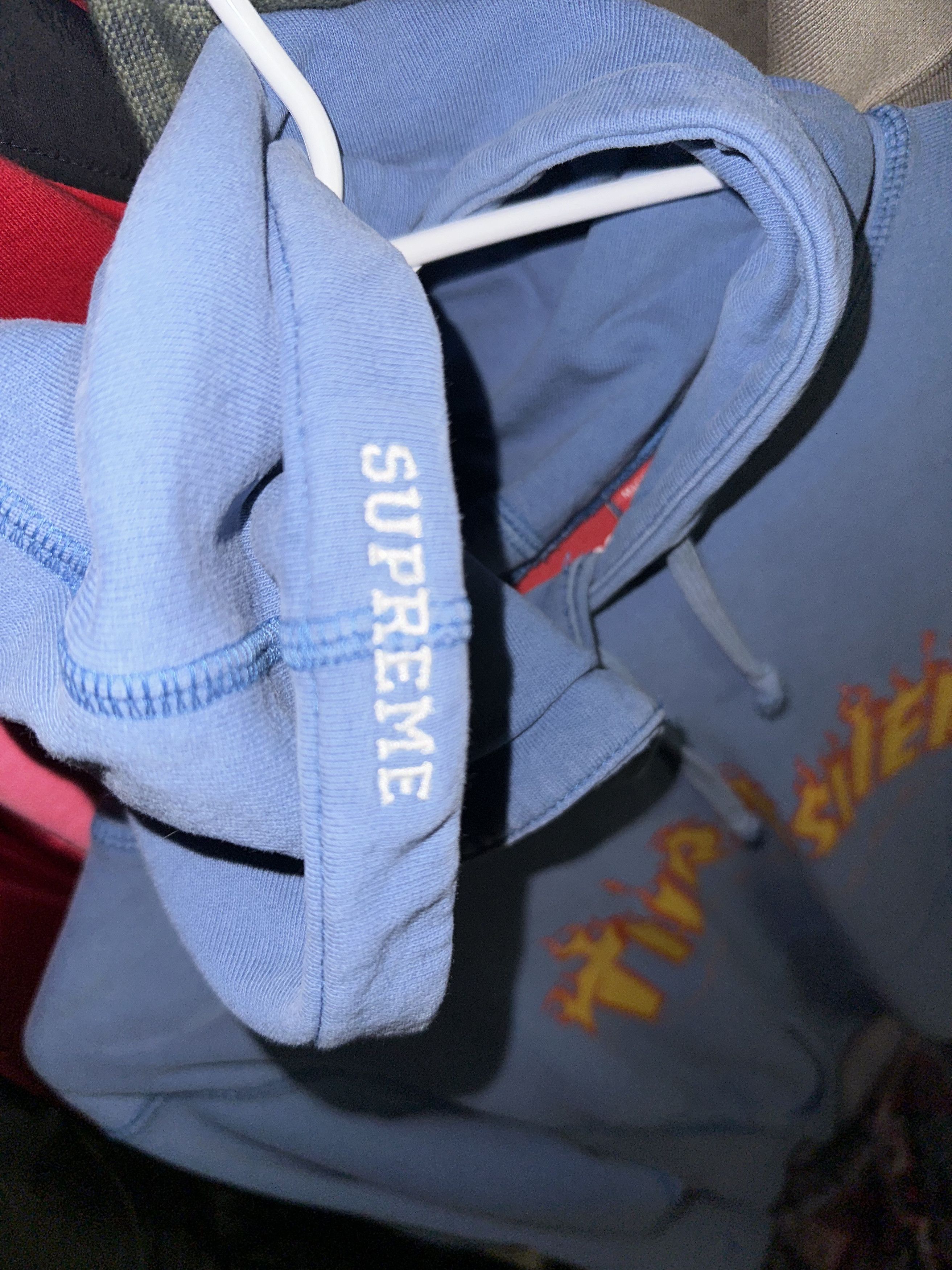 【Supreme x Thrasher】ZipUp Hooded Sweatshirt★Bright Blue Supreme x thrasher hoodie - Gem