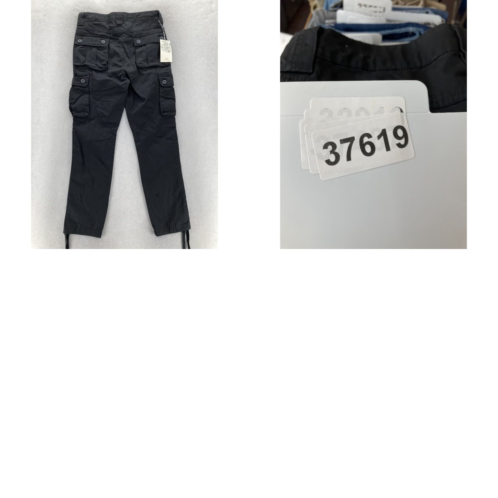 Vintage Matchstick Cargo Pants Mens Medium Utility Pockets Black Cotton 30in Inseam Canvas Workwear Outdoor Hiking Y2K Cargo Pants Mens Black Size US 31 - 10 Thumbnail