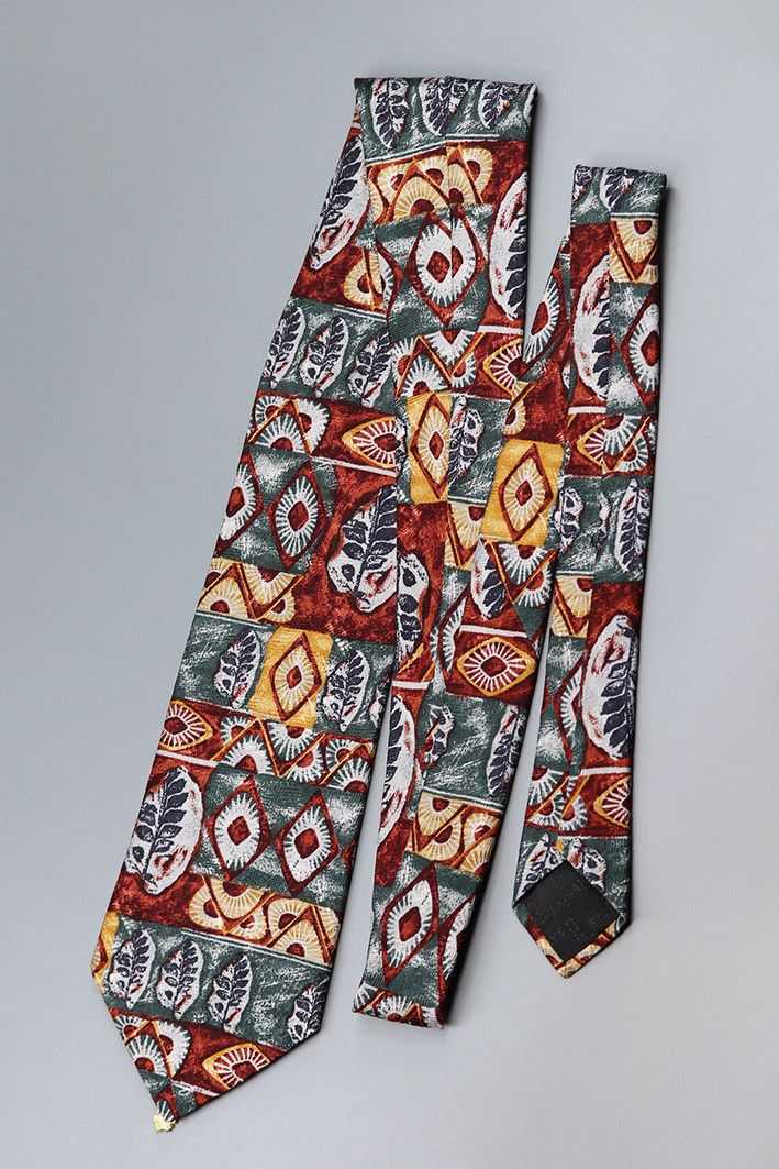 Other Vintage ALPI Silk Tie with Geometric Tribal Pattern Size ONE SIZE - 7 Thumbnail