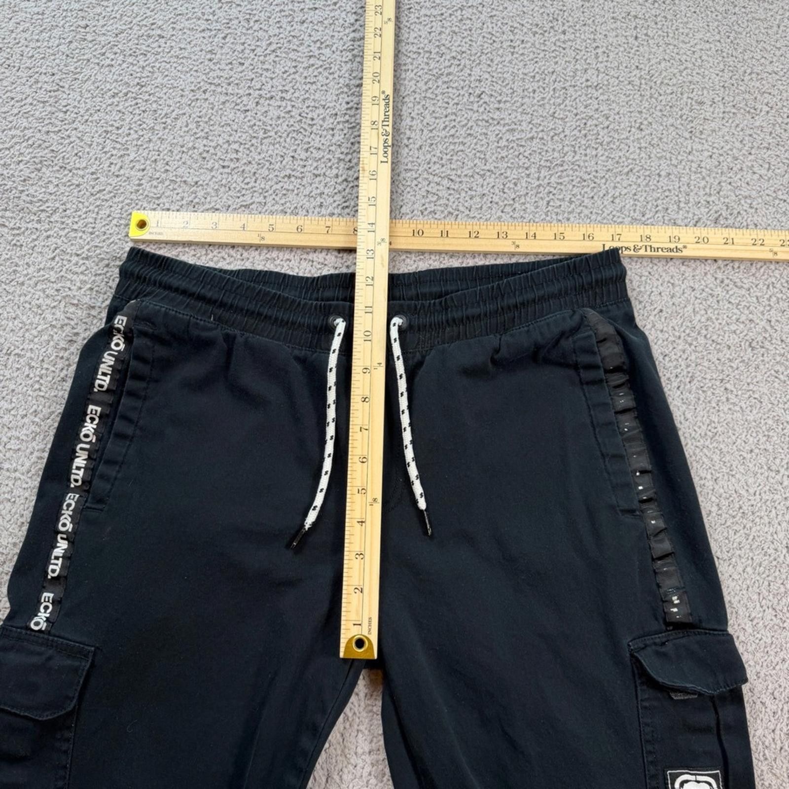 Ecko Unltd. Ecko Unltd Cargo Jogger Pants Black Rhino Logo Tape L Size US 34 / EU 50 - 3 Thumbnail