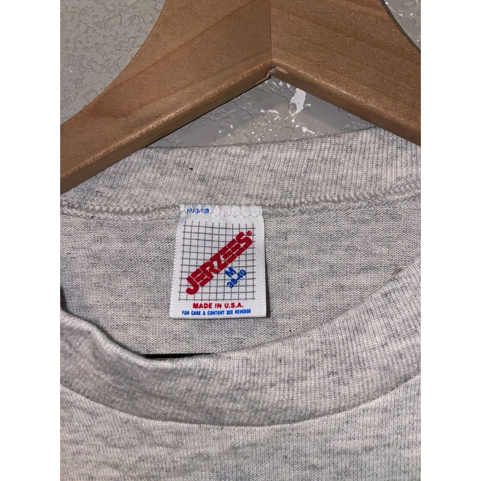 Jerzees Vintage USA Flag Shirt Jerzees Stripes Gray Tee 90s VTG M Size US M / EU 48-50 / 2 - 6 Thumbnail
