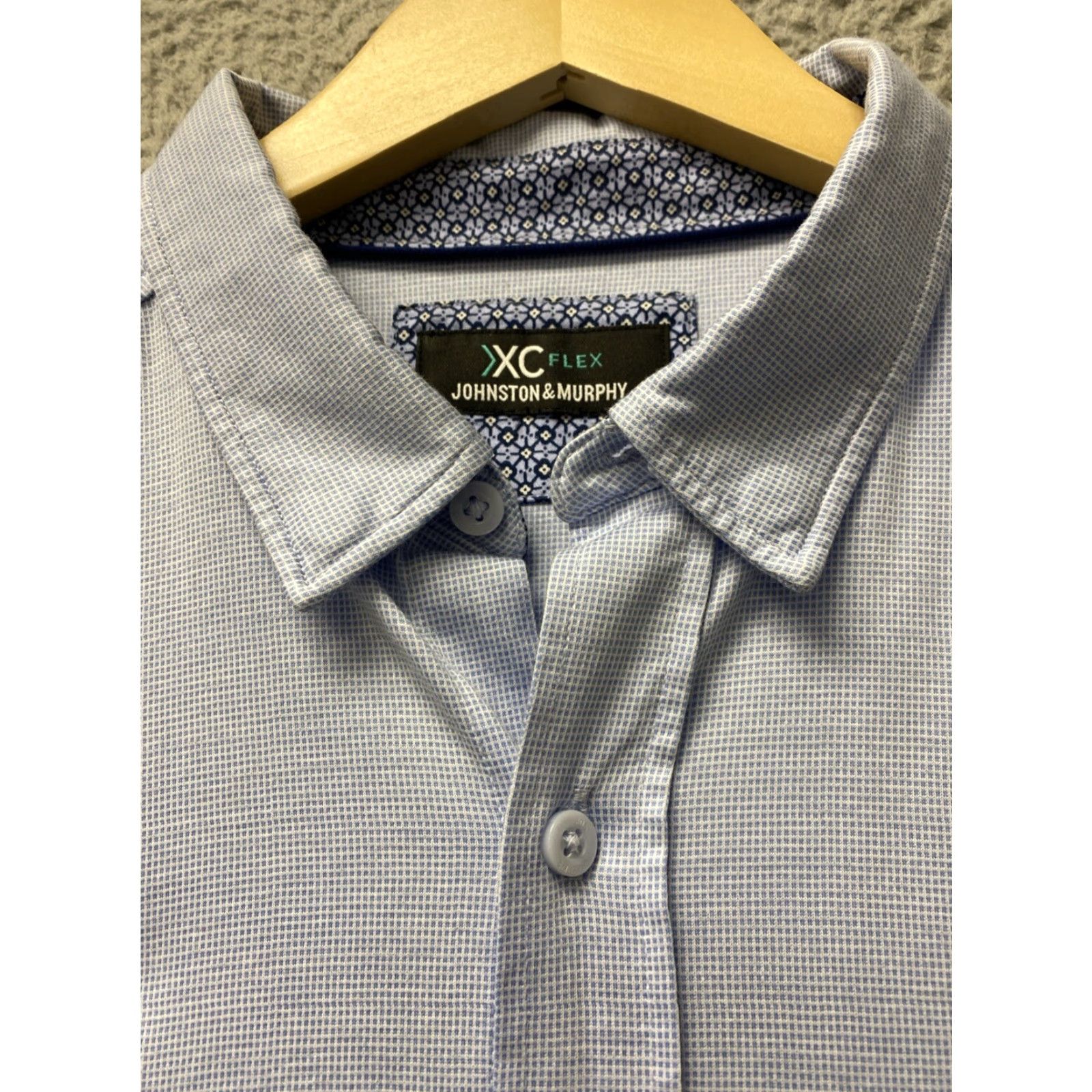 Johnston & Murphy VINTAGE Johnson & Murphy Button-Up Shirt Mens Large Blue Casual Western Outdoor Hiking Size US L / EU 52-54 / 3 - 5 Thumbnail