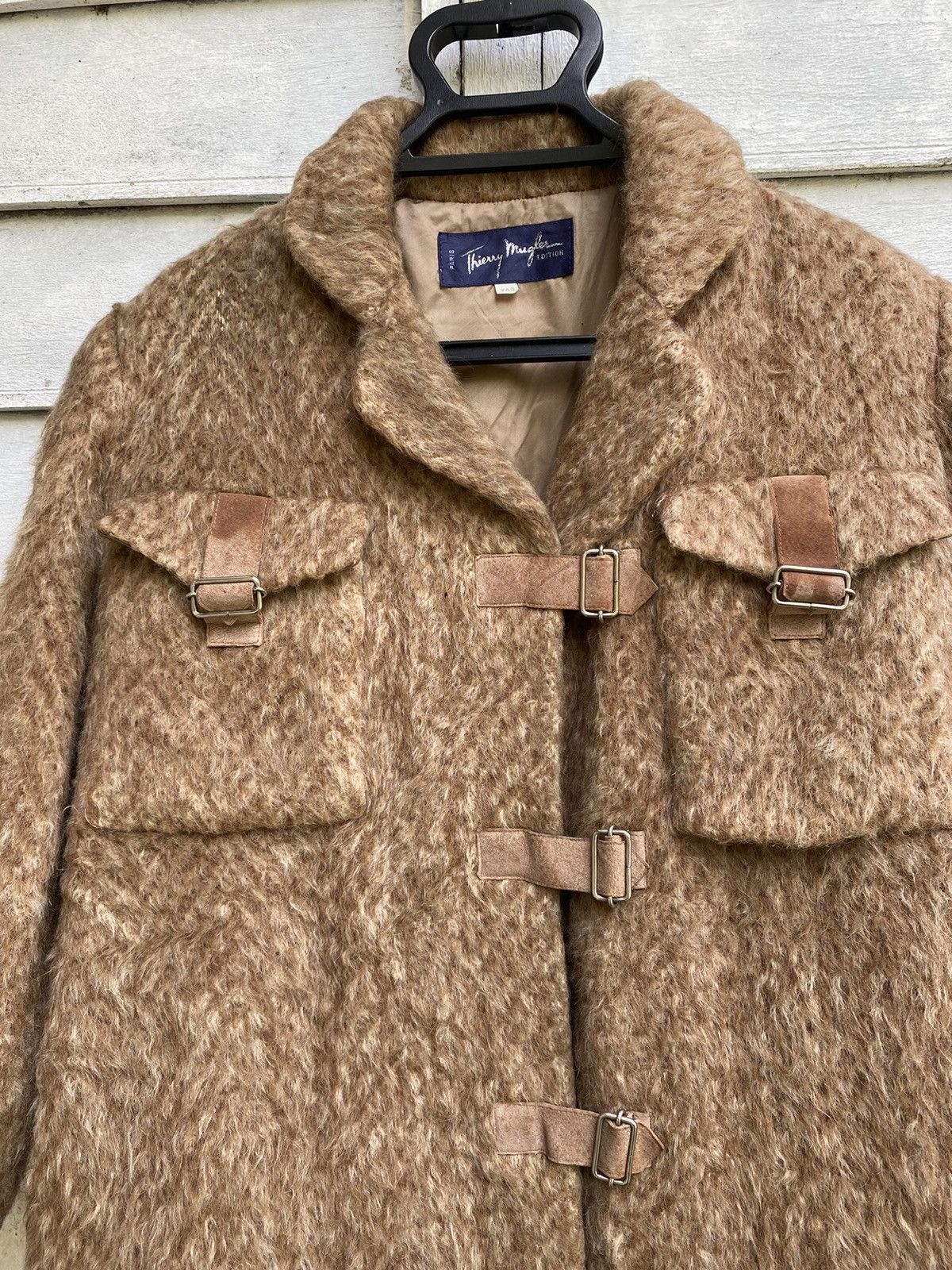 Thierry Mugler × Vintage Archival 80s Thierry Mugler Fur Mohair Leather Strap Coat Size US M / EU 48-50 / 2 - 2 Thumbnail
