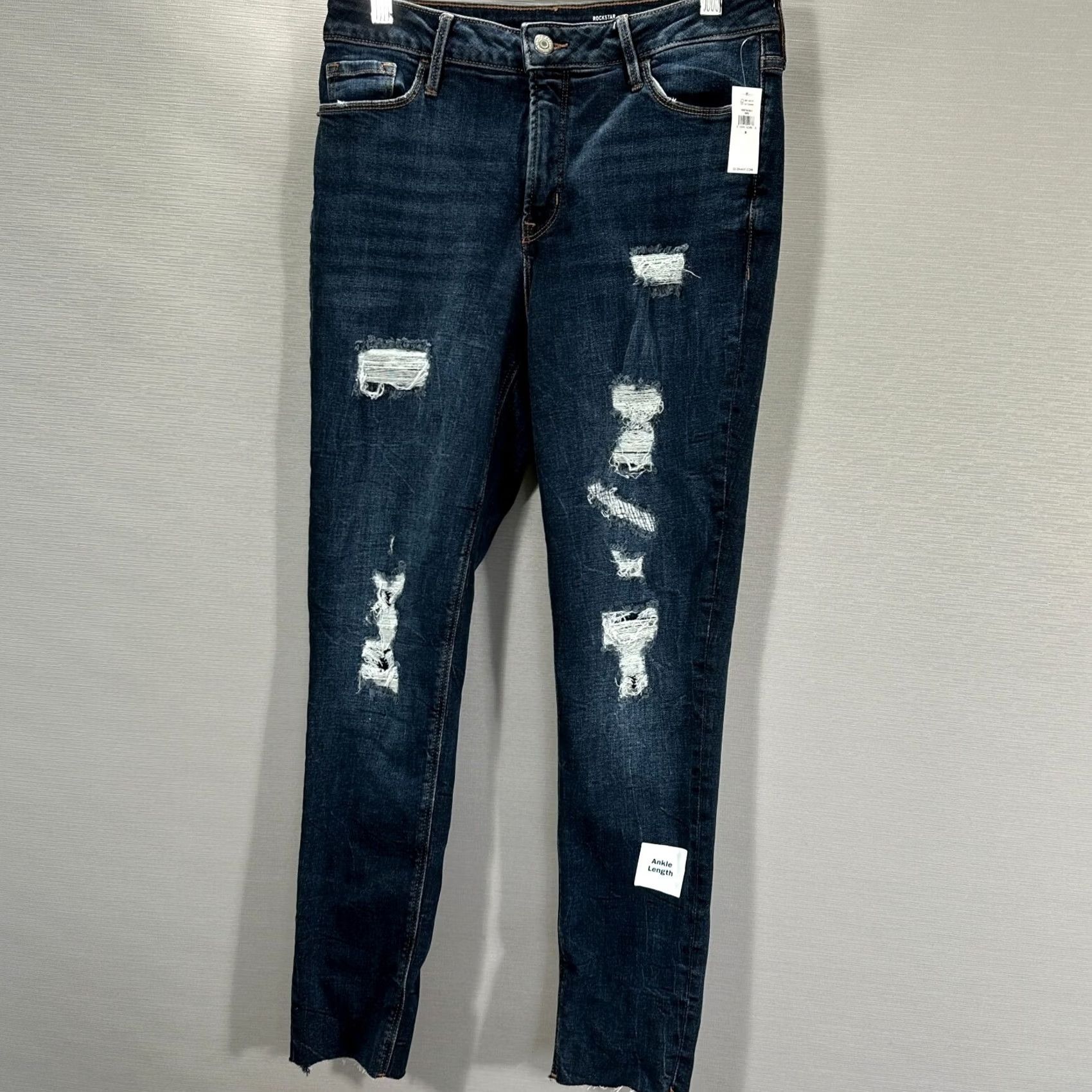 Old Navy Old Navy Rockstar Jeans Womens 8 Distressed High Rise Ankle Skinny Denim Blue Slim Regular 5-Pocket NWT Mens Womens Girls Boys Size 30" / US 8 / IT 44 - 2 Thumbnail
