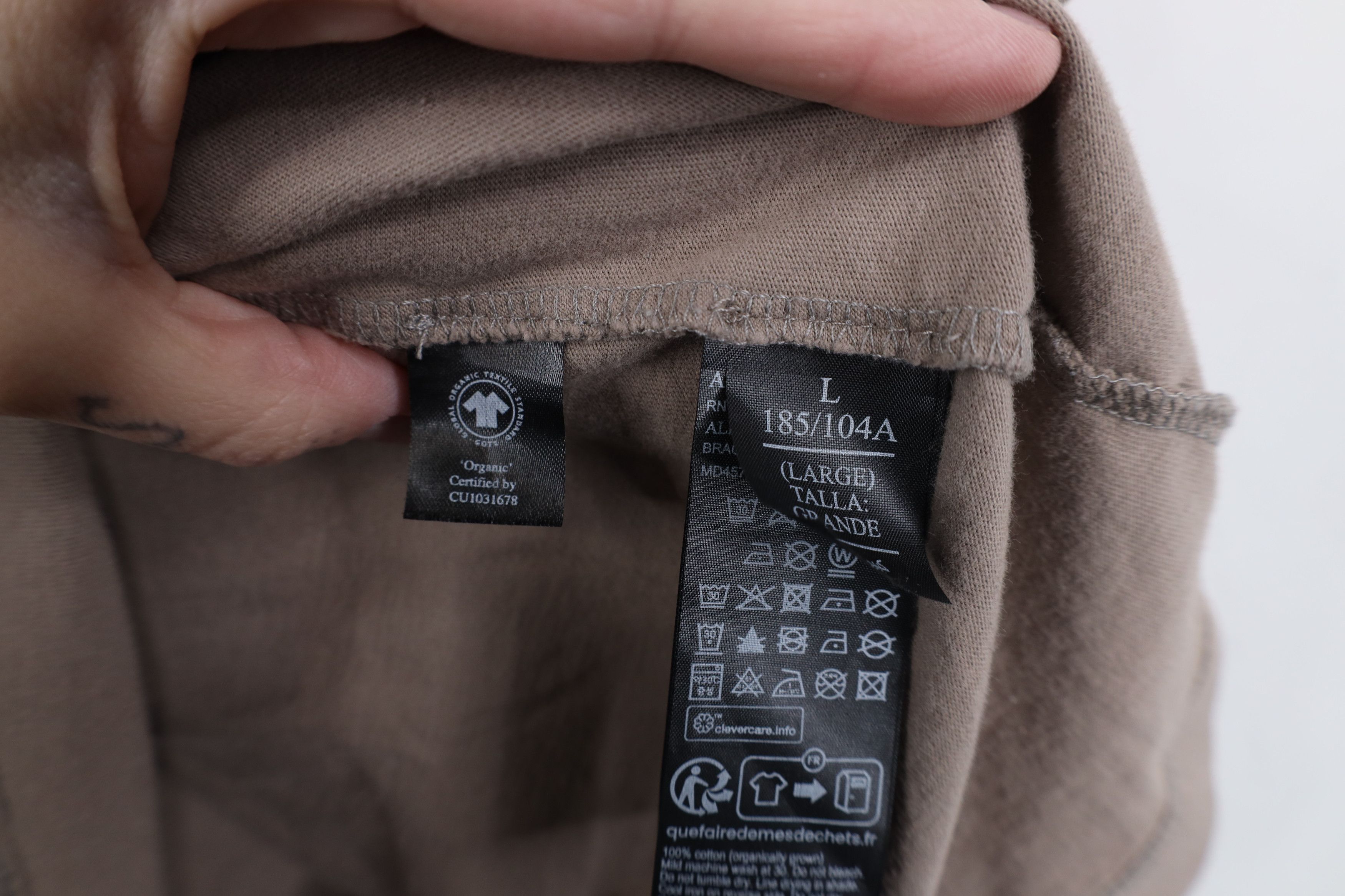 Allsaints Allsaints Organic Cotton Shot Sleeve T-Shirt Beige Size US L / EU 52-54 / 3 - 13 Thumbnail