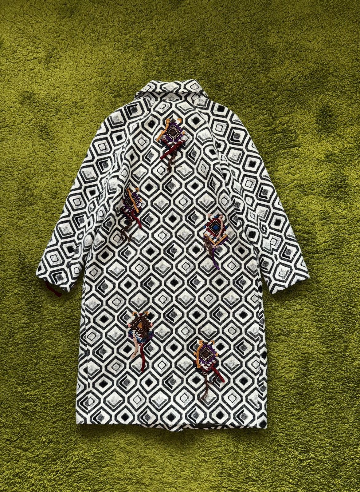 Other Bazar Deluxe native Navajo plaid pattern wool blend coat Size L / US 10 / IT 46 - 3 Thumbnail