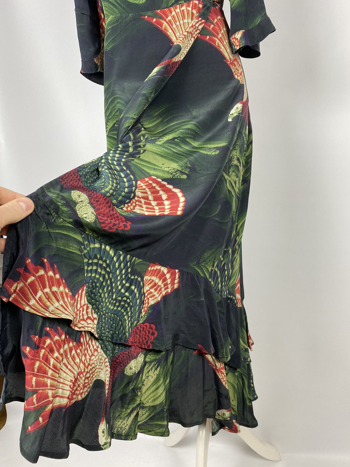 Allsaints × Designer Allsaints Delana Swoop Dress Maxi Floral Pattern Pleated Size XS / US 0-2 / IT 36-38 - 14 Thumbnail