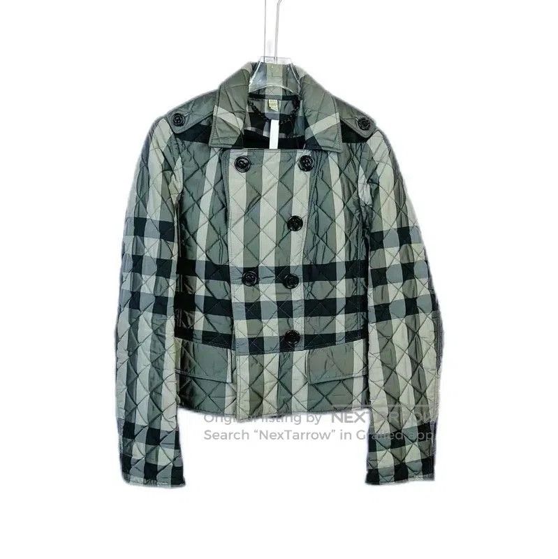 Burberry Burberry Green Checkered Cotton Jacket. Size S / US 4 / IT 40 - 1 Thumbnail