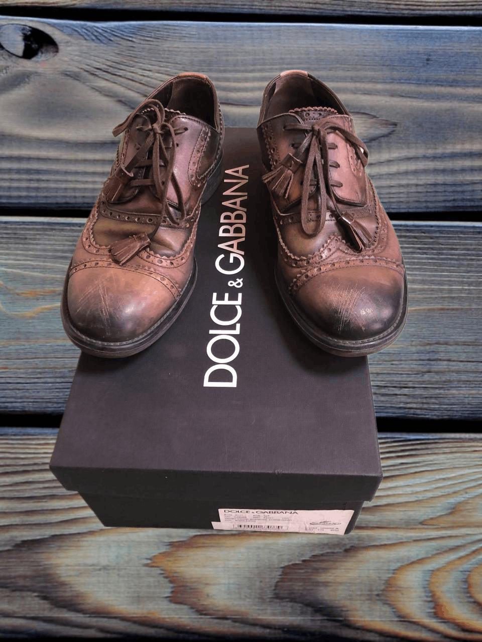 Dolce & Gabbana Dolce Gabbana Burgundy Leather Oxford Dress Shoes Size US 5 / EU 37 - 1 Thumbnail