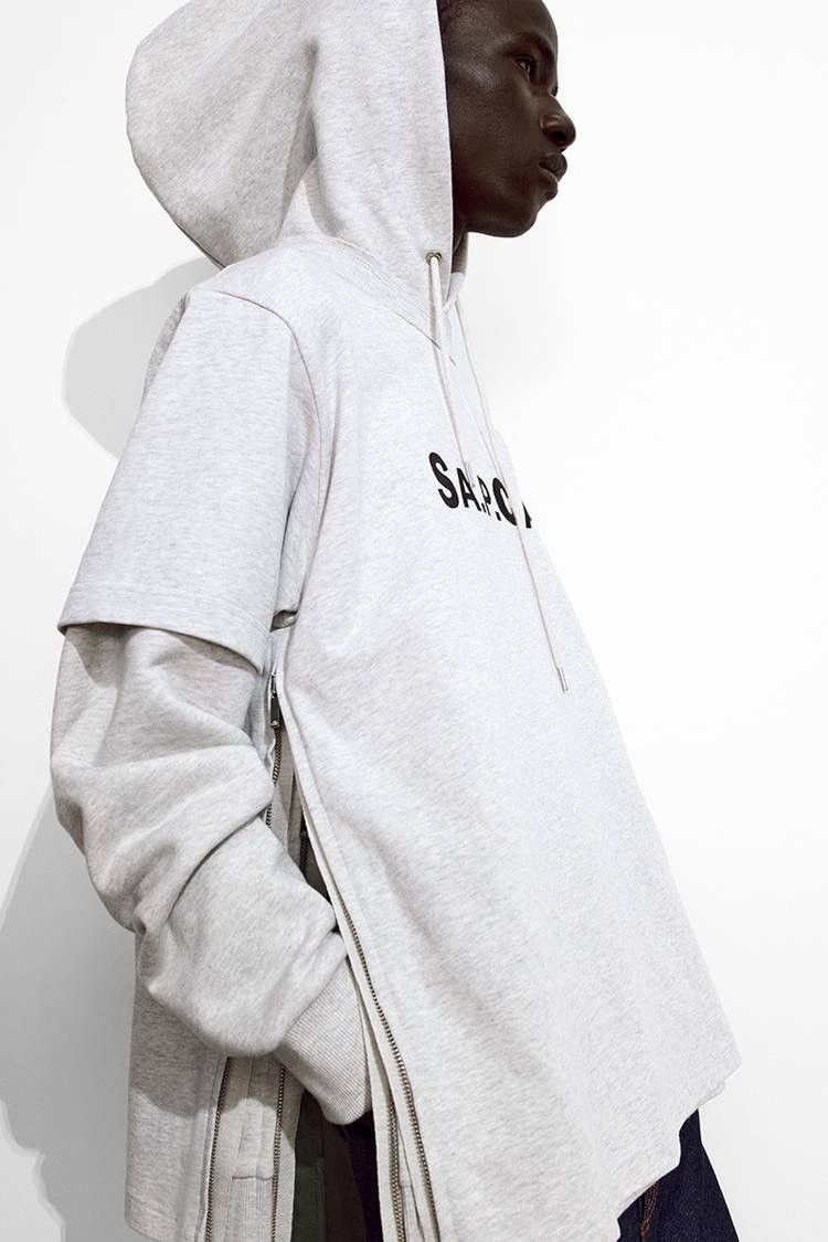 24PF new/sacai コットン混紡パーカー Hoodie Gray Sacai Gray Carhartt Wip Edition Hoodie for Men | Lyst UK