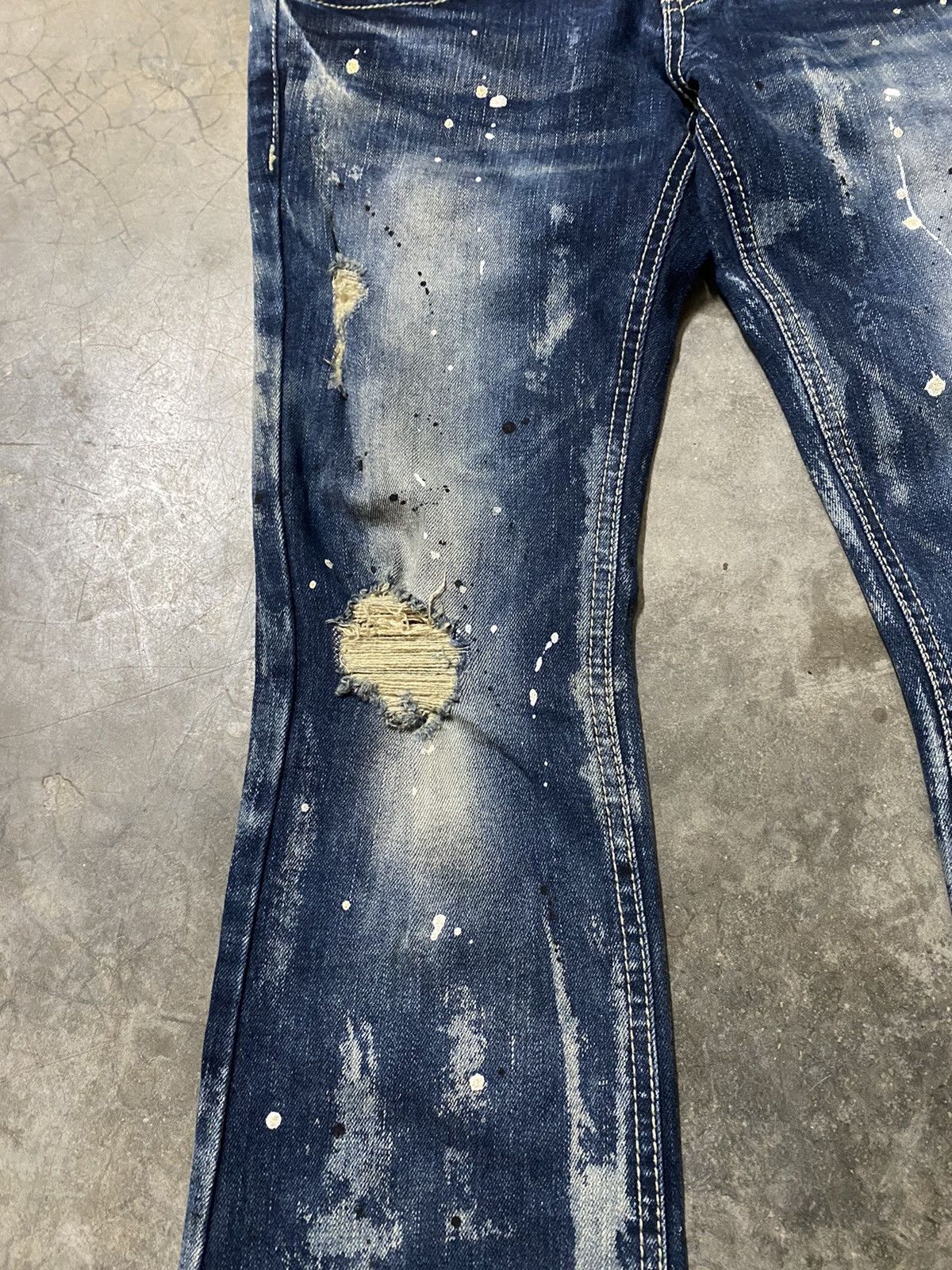 Hysteric Glamour × Japanese Brand Flare Jeans Maraxia Japan Asid Wash Denim p77 Size 29" - 12 Thumbnail