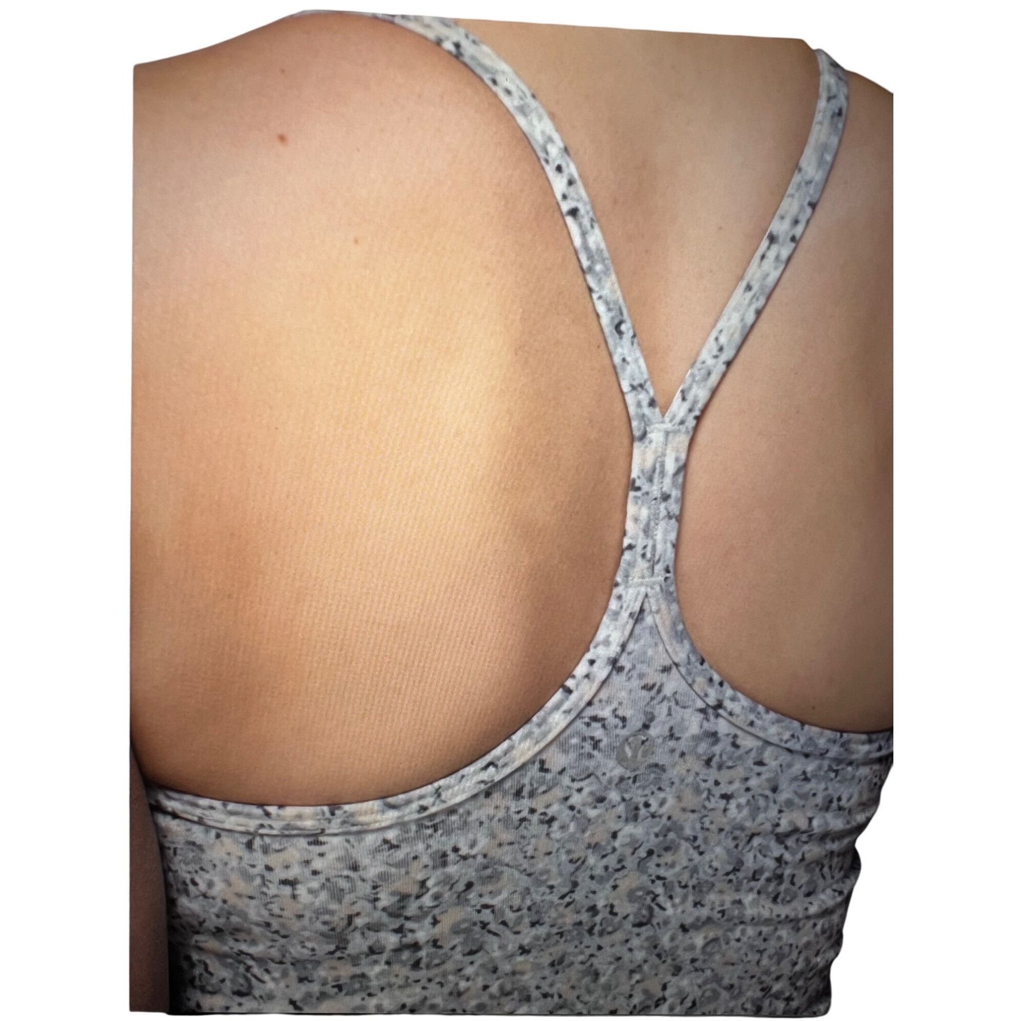 Lululemon Lululemon Power Y Tank Top Gray Speckled Shelf Bra Sz 6 Stre Size M / US 6-8 / IT 42-44 - 3 Thumbnail