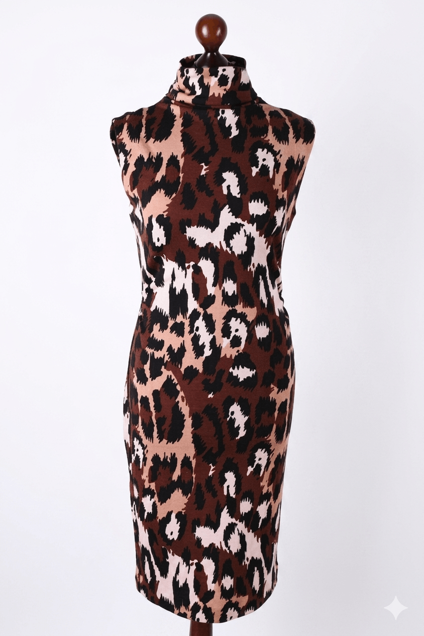 Diane von Furstenberg Women's Diane von Furstenberg Leopard Turtlenec Dress Size S Size S / US 4 / IT 40 - 1 Thumbnail