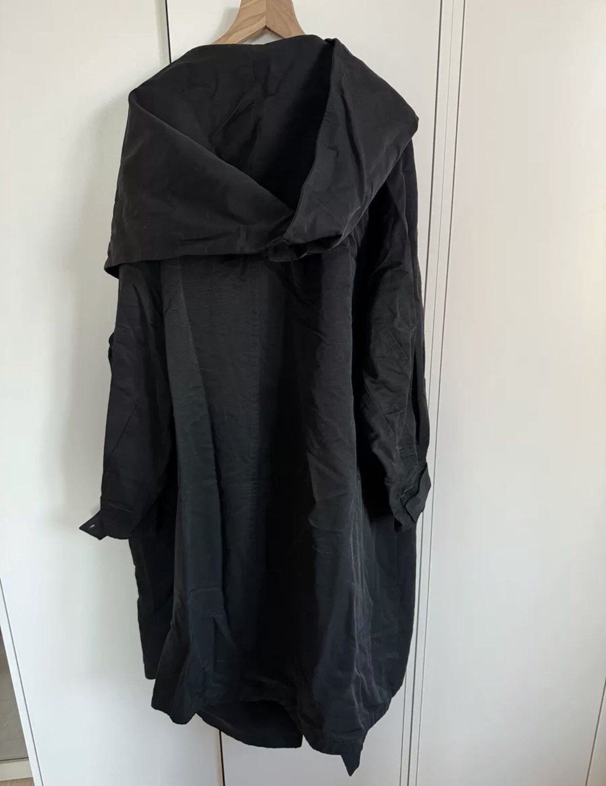 Julius Julius Hooded dark trench coat | Grailed