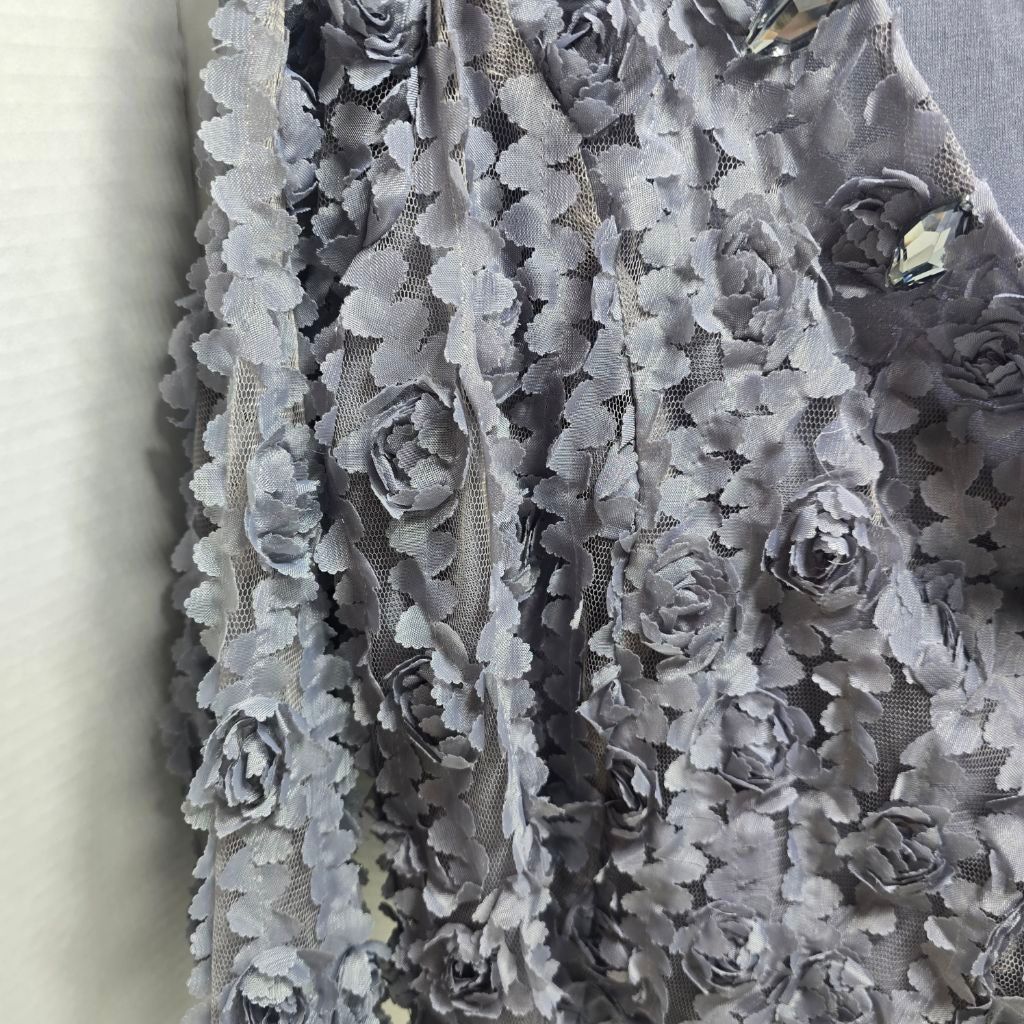 The Unbranded Brand Women's Pretty Angel Gray Floral Embellished Blouse L Size L / US 10 / IT 46 - 2 Thumbnail