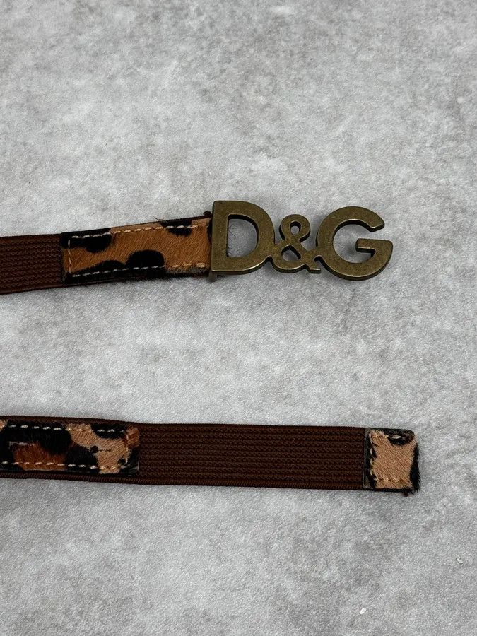 Dolce & Gabbana 2000s Dolce & Gabbana Brown Fur Effect Leopard Leather Belt Size ONE SIZE - 4 Thumbnail