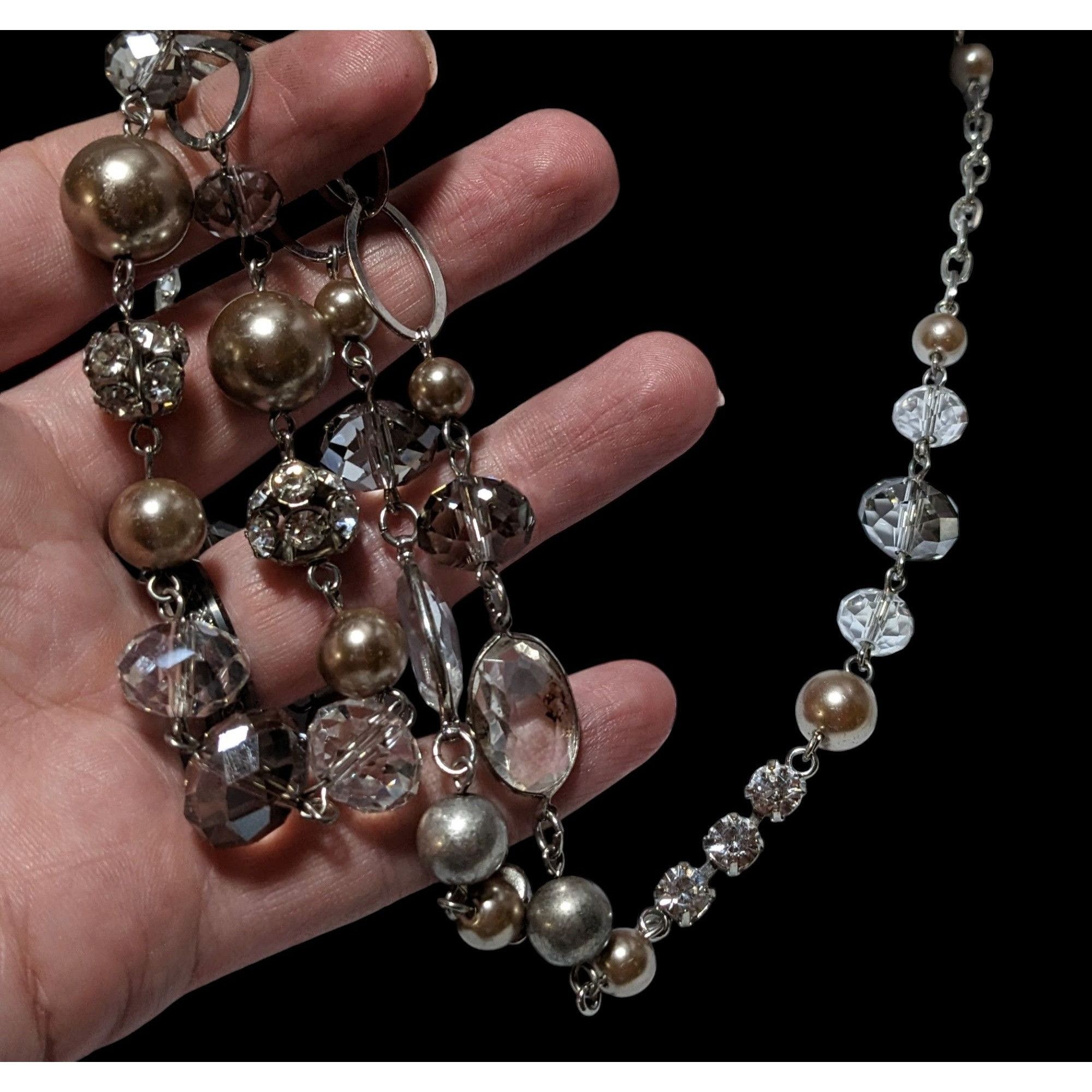 Other Glam Faceted Glass Pearl Beaded Necklace Size ONE SIZE - 4 Thumbnail