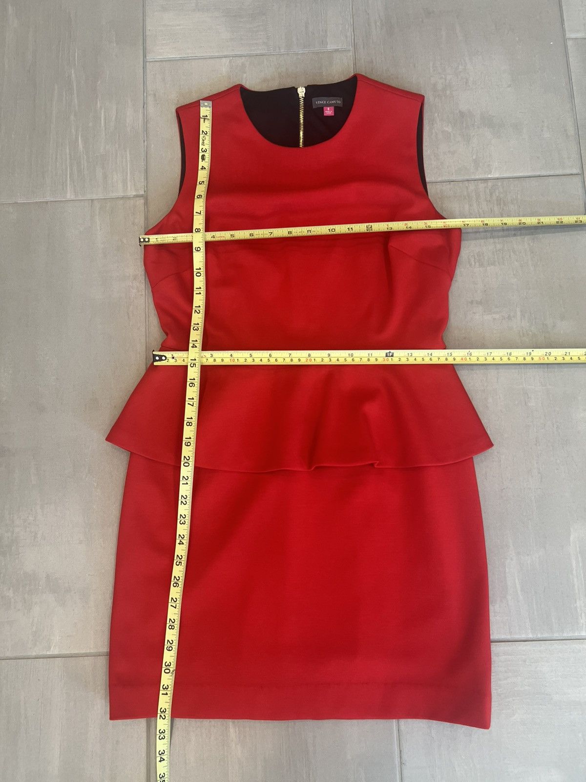 Vince Camuto Vince Camuto Red Peplum Dress Size 8 Size M / US 6-8 / IT 42-44 - 6 Thumbnail