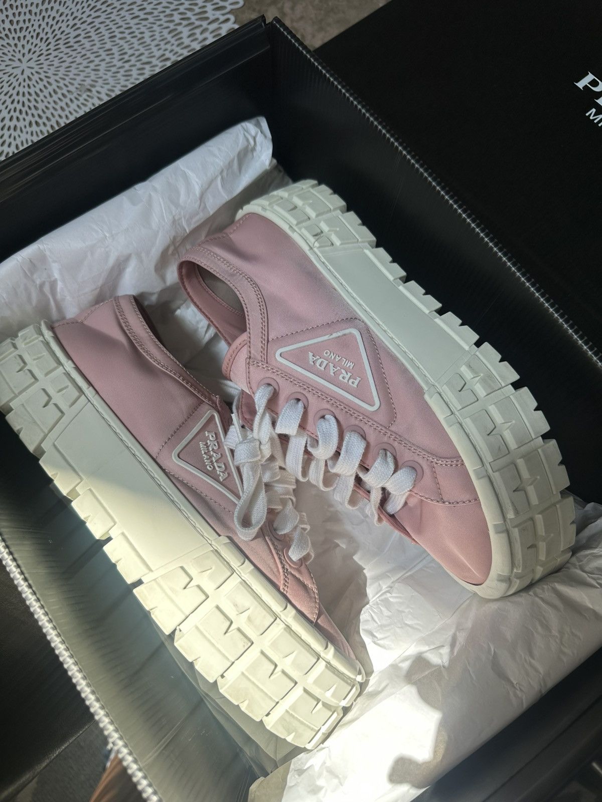 Prada Pink Prada Sneakers Size US 8 / IT 38 - 2 Thumbnail
