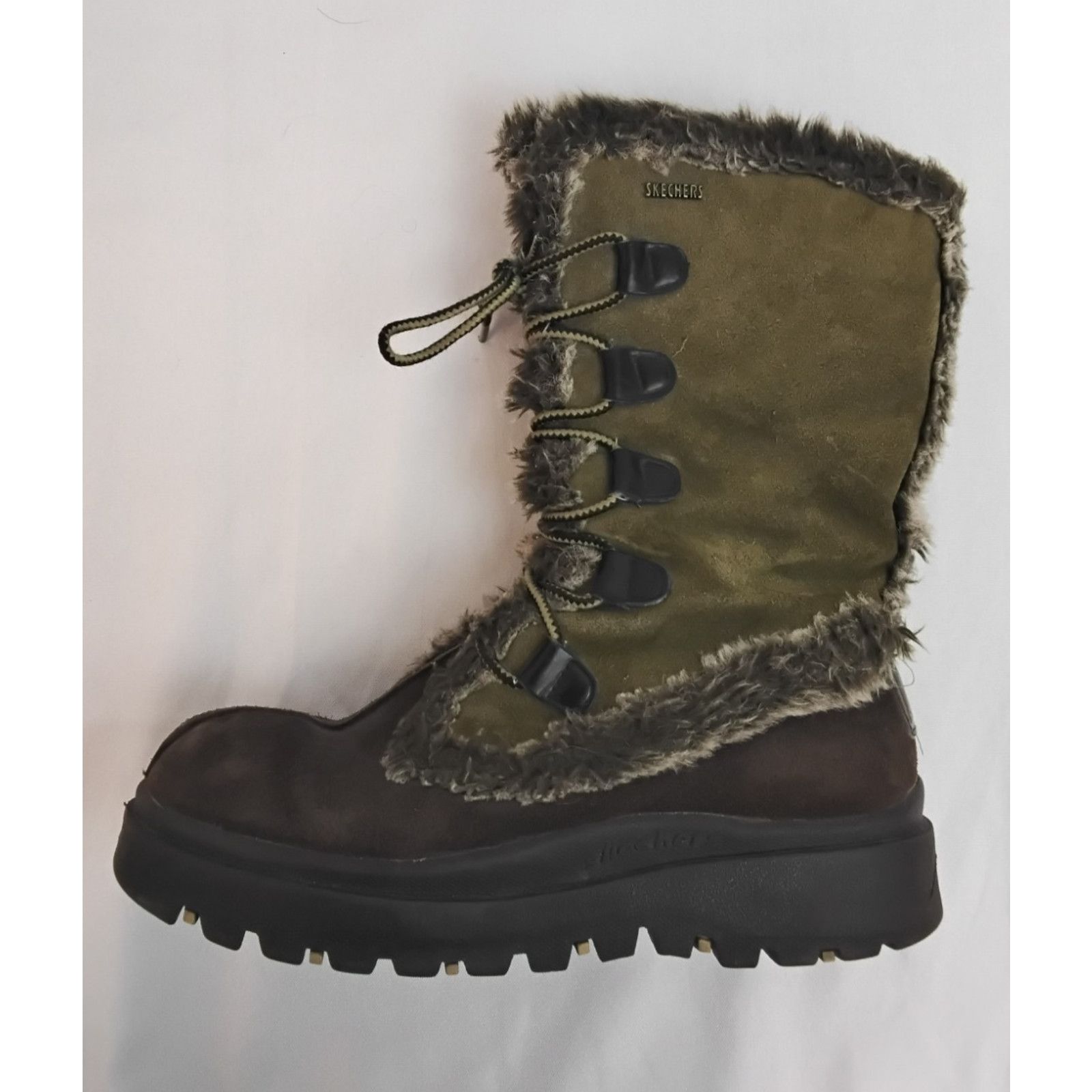 SKECHERS Sketchers Frolic Winter Boots Women's 8 Green/Brown Chunky Size US 8 / IT 38 - 17 Thumbnail