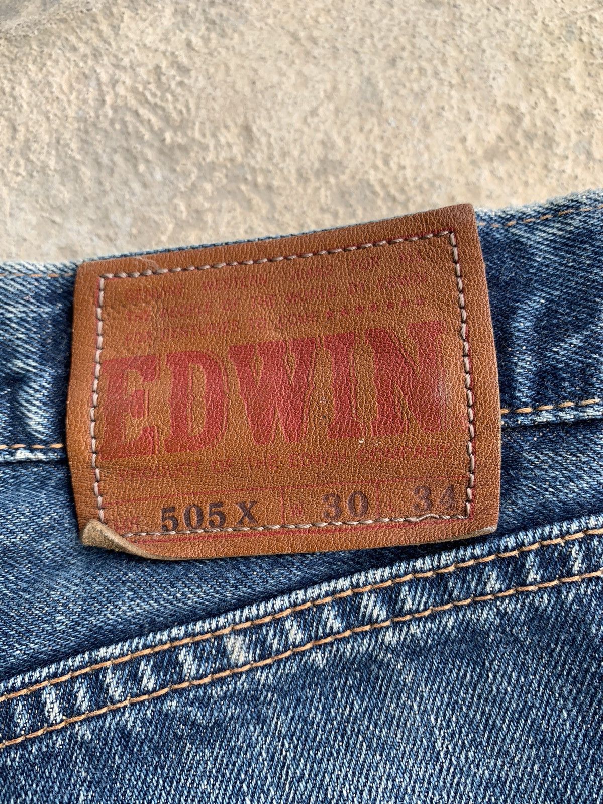 Edwin × Japanese Brand Vintage Edwin 505X Baggy Selvedge Distressed Denim Size US 29 - 7 Thumbnail