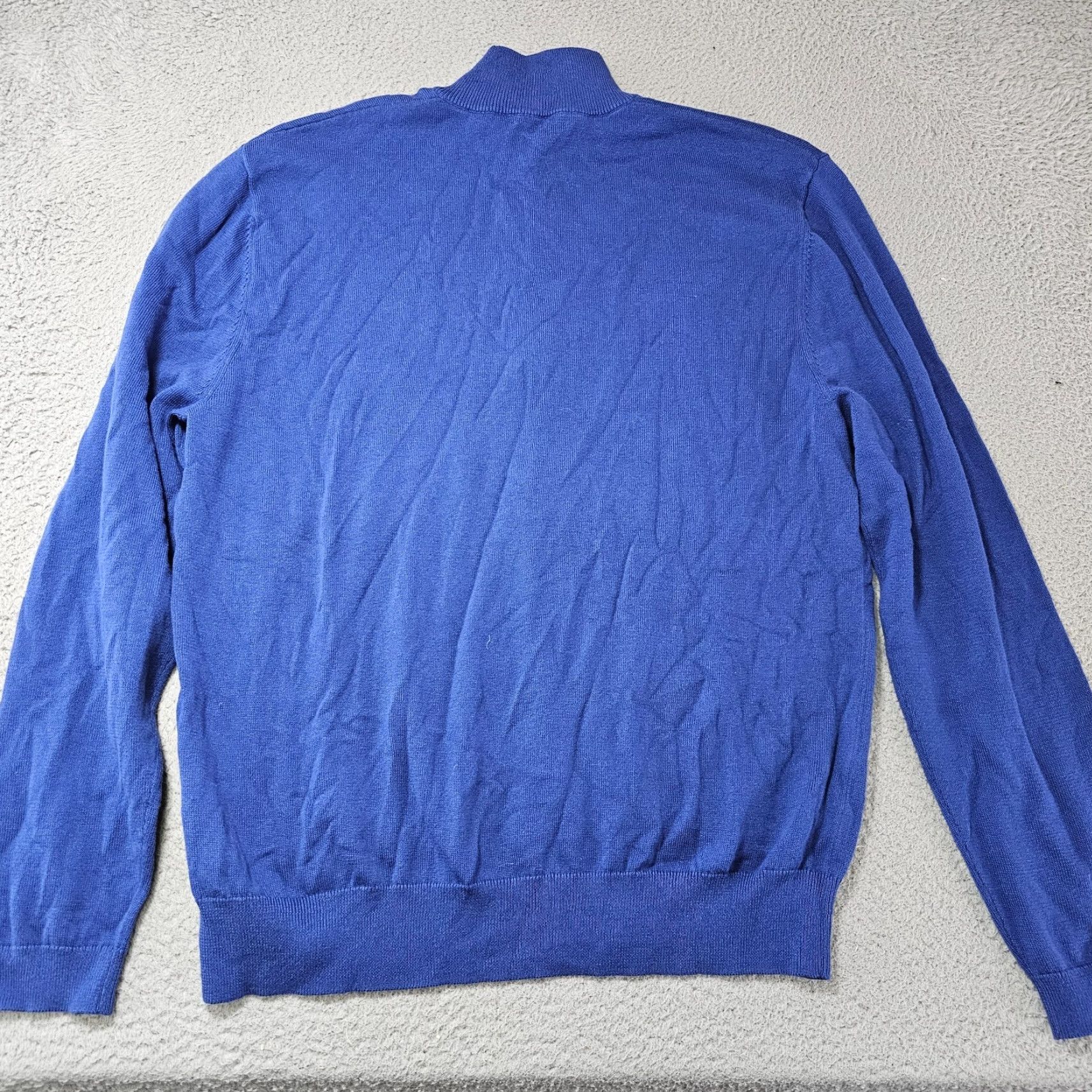 Vintage J. Hilburn Mock Neck Pullover Sweater Mens M Blue 100% Cotton Knit 1/4 Zip Size US M / EU 48-50 / 2 - 7 Thumbnail
