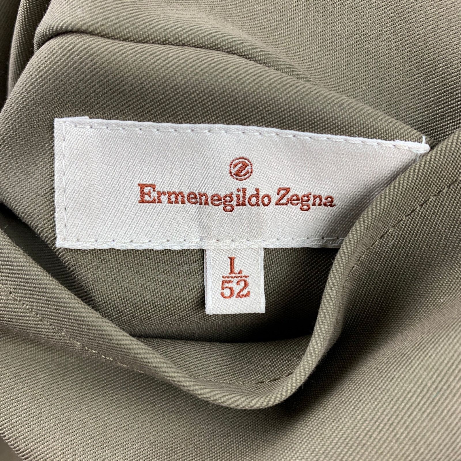 Ermenegildo Zegna Size L Olive & Black Wool Blend Reversible Coat Size US L / EU 52-54 / 3 - 5 Thumbnail