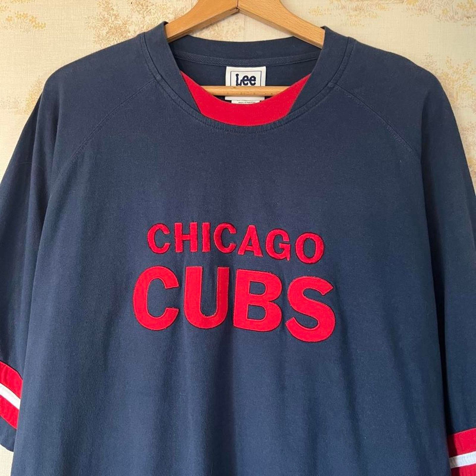 Y2K Lee Sport Chicago Cubs Embroidered Shirt | Oversized XL
