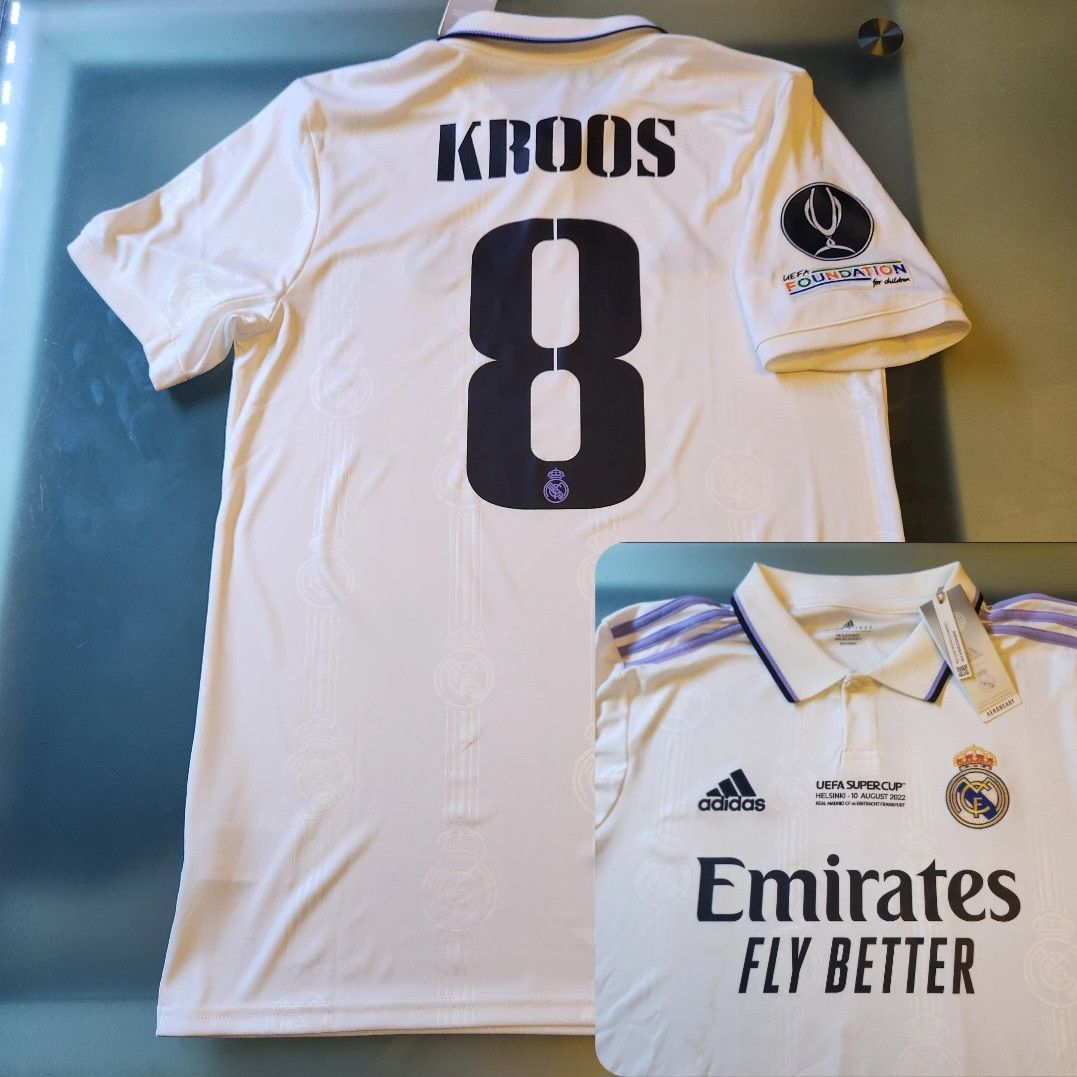 Adidas Authentic Real Madrid KROOS 2022-2023 Super Cup Home Jersey Size US M / EU 48-50 / 2 - 1 Thumbnail