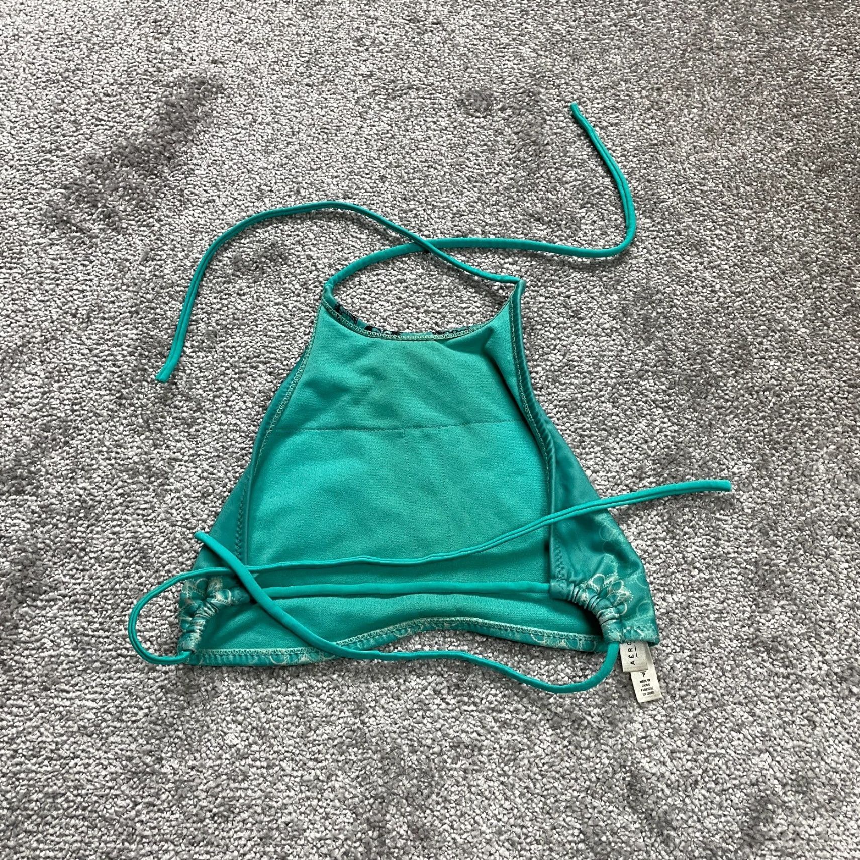 Aeropostale AEROPOSTALE Bikini Top Women's Small Green Mandala Halter Backless Beach Swimwear Top Party 90s? Size S / US 4 / IT 40 - 2 Thumbnail