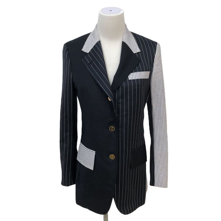 Thom Browne Thom Browne Paneled Pinstripe Blazer Size 38 Size XS / US 0-2 / IT 36-38 - 1 Thumbnail