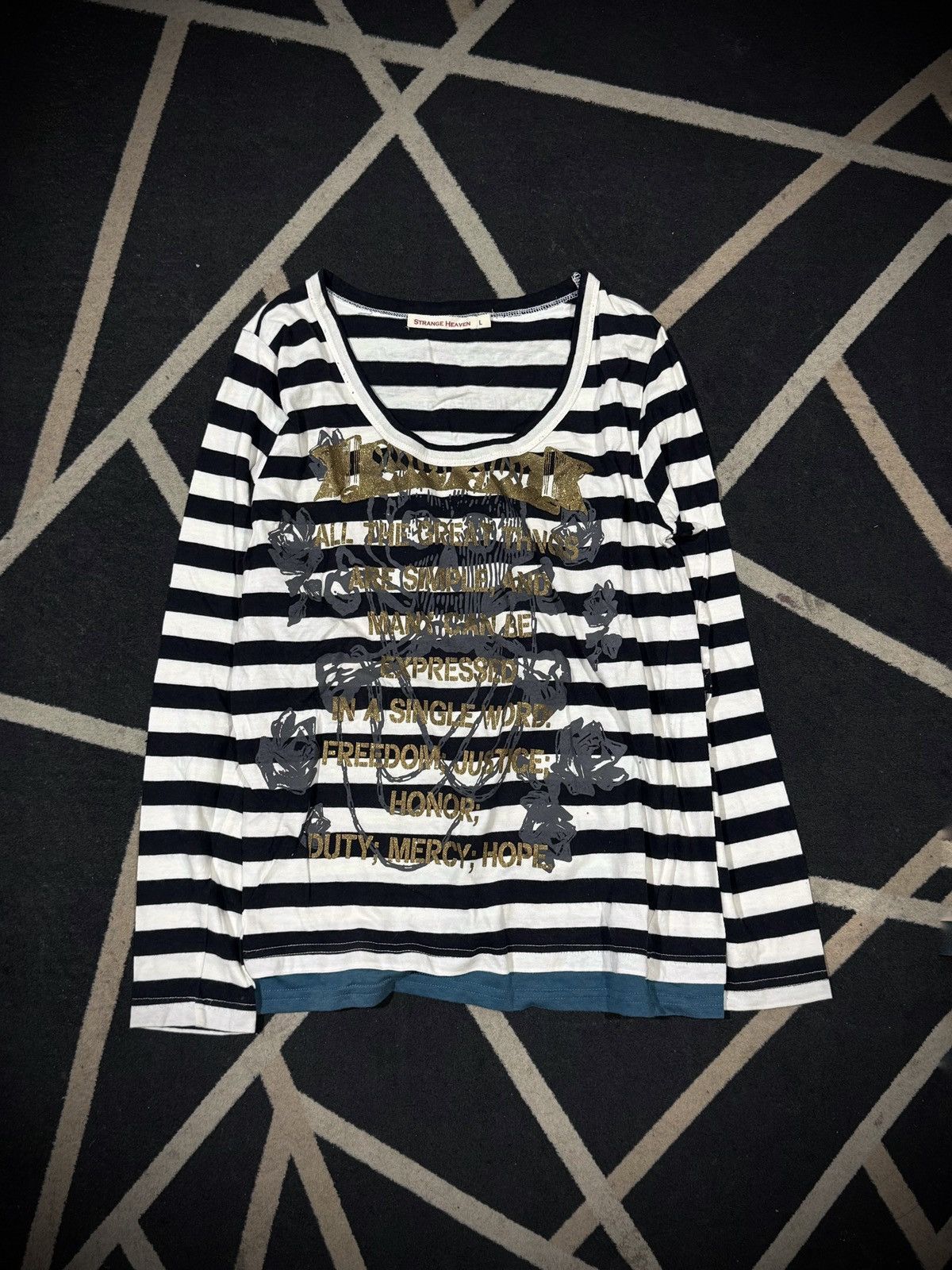 Hysteric Glamour STRIPE STRANGE HEAVEN POEM SKULLS LONG SLEEVE Size US S / EU 44-46 / 1 - 1 Thumbnail