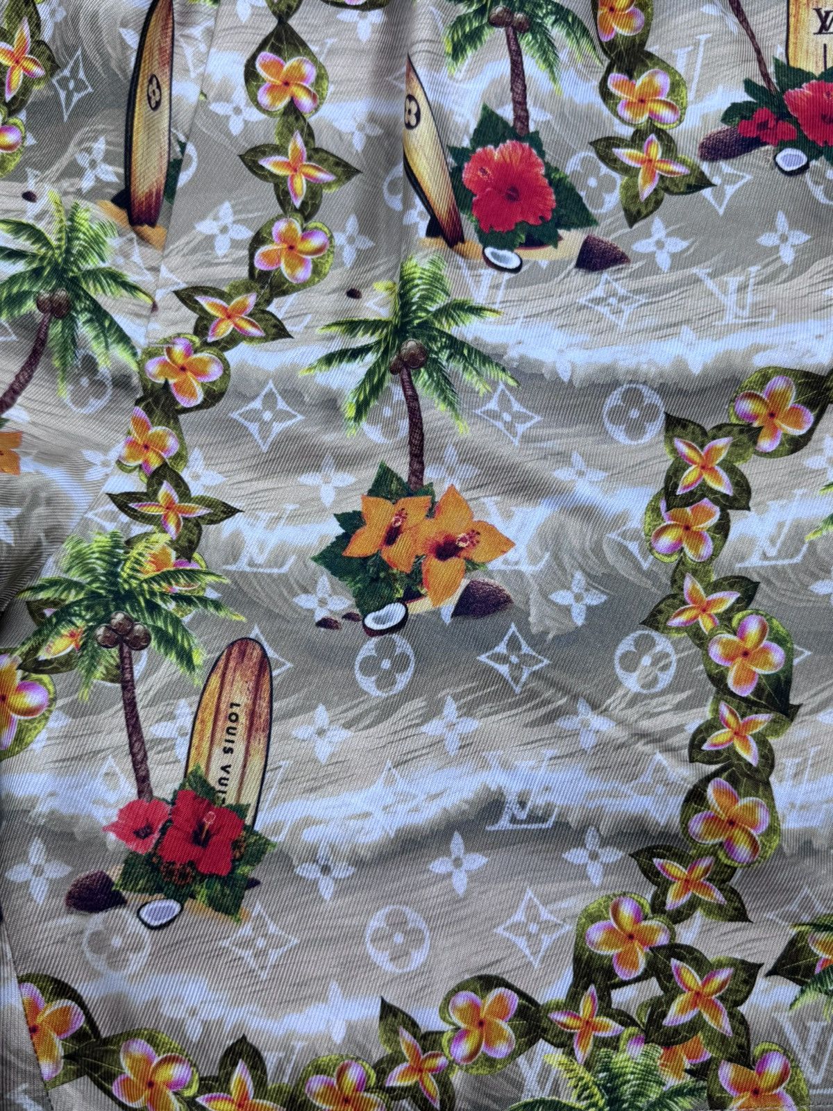 Louis Vuitton PHARELL WILLIAMS MONOGRAM /TROPICAL PRINT SILK SHORTS 1AFRK7 Size US 34 / EU 50 - 4 Thumbnail