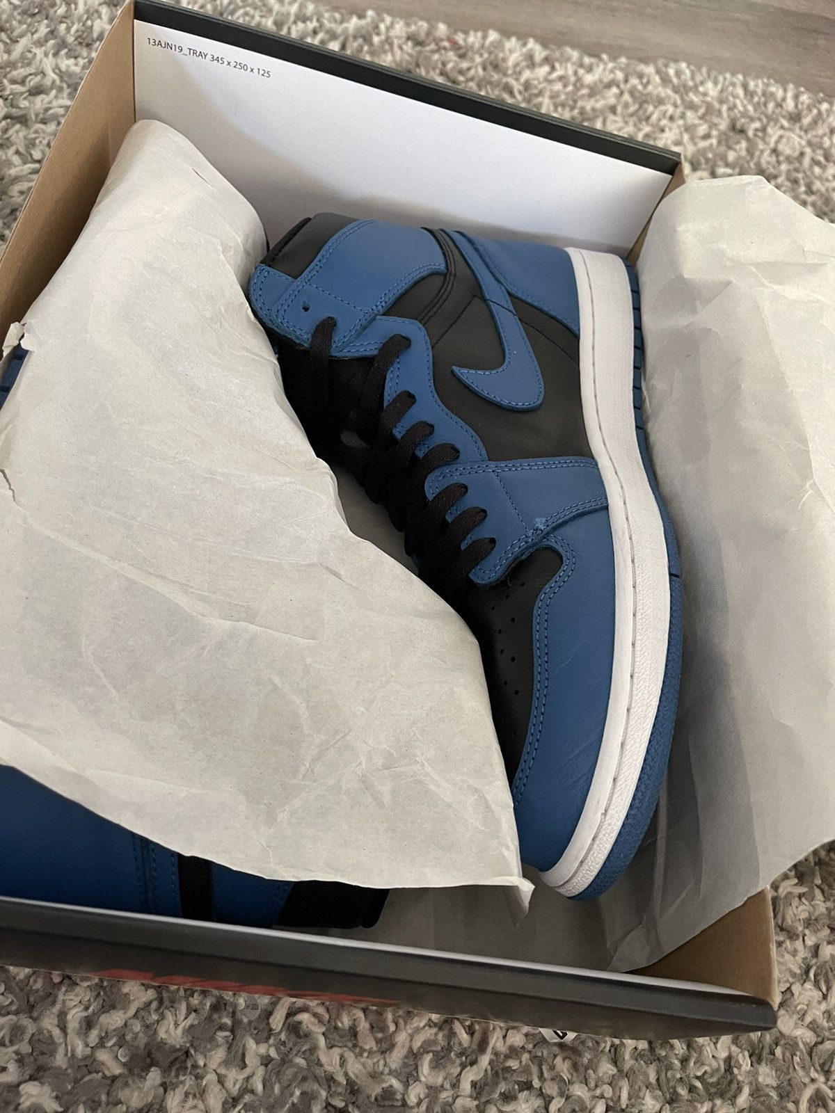 image of Jordan Nike Air Jordan 1 Retro High OG Marina Blue 9/10 Shoes in Blue/Black, Men's (Size 13)