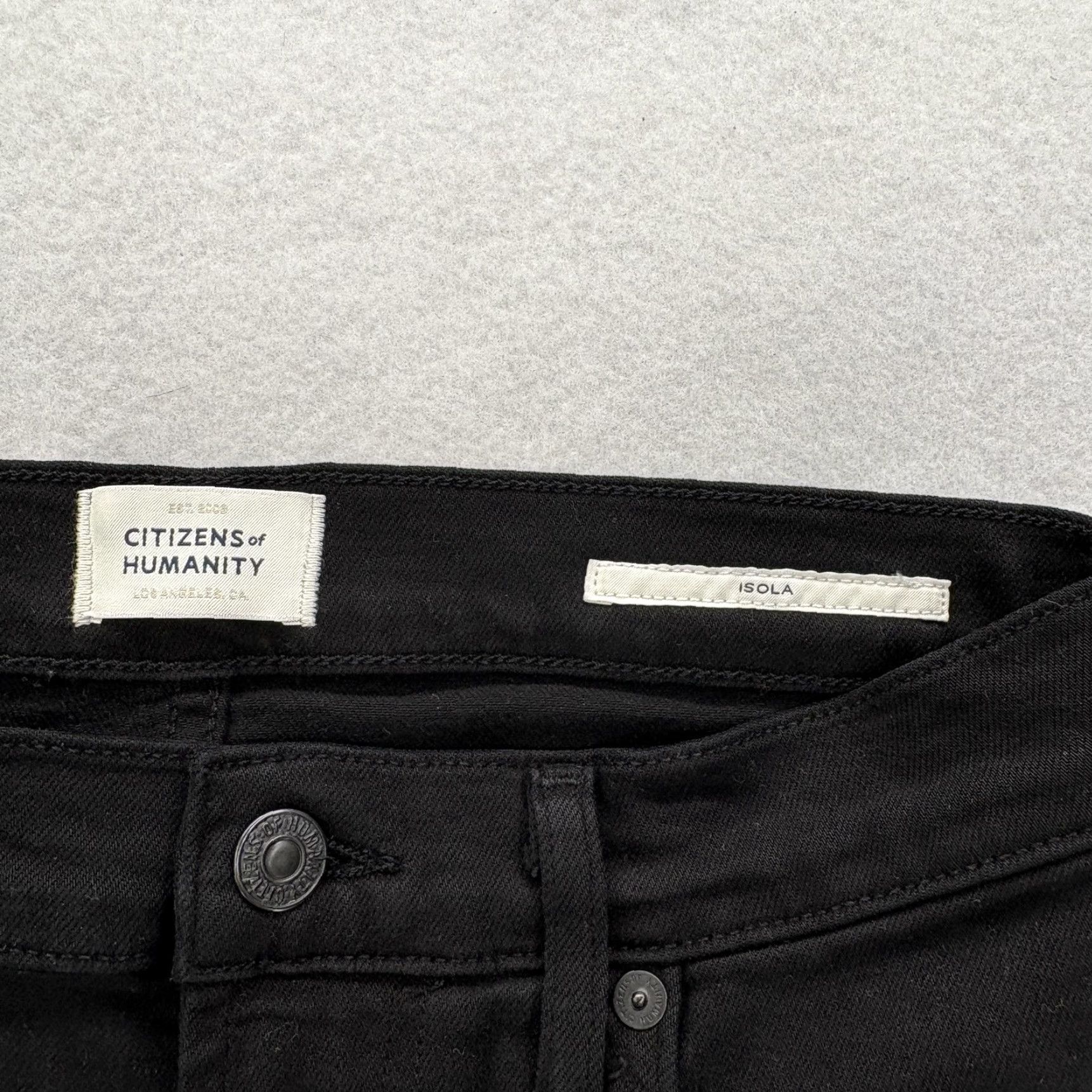 Citizens Of Humanity Citizens of Humanity Isola Cropped Jeans Womens 26 Black Mid Rise Slim Stretch Denim 5-Pocket Zipper Button Pocket 26 in Inseam Size 26" / US 2 / IT 38 - 4 Thumbnail