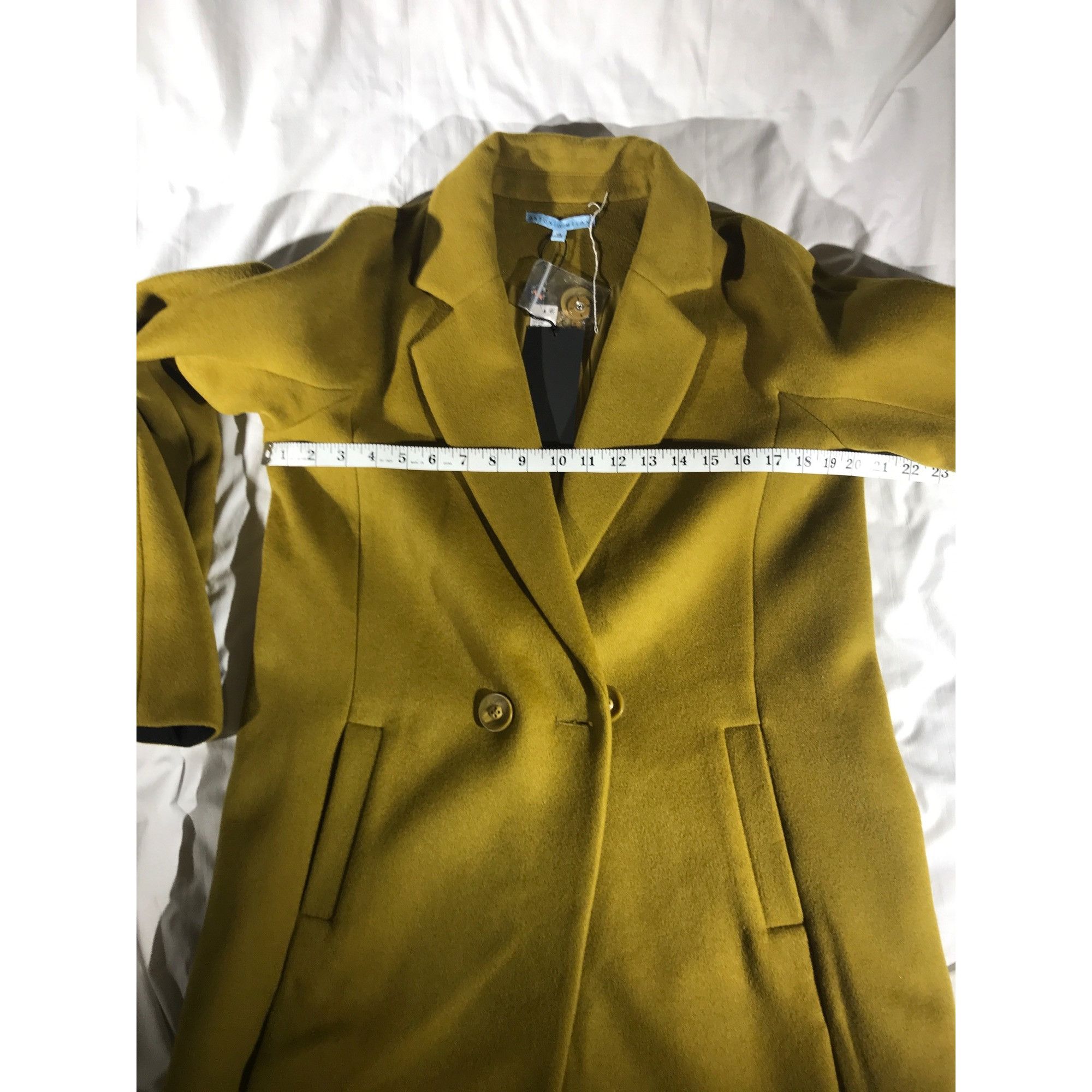 Other Antonio Melani Women's Green Wool Dust Buster Coat Size L / US 10 / IT 46 - 7 Thumbnail