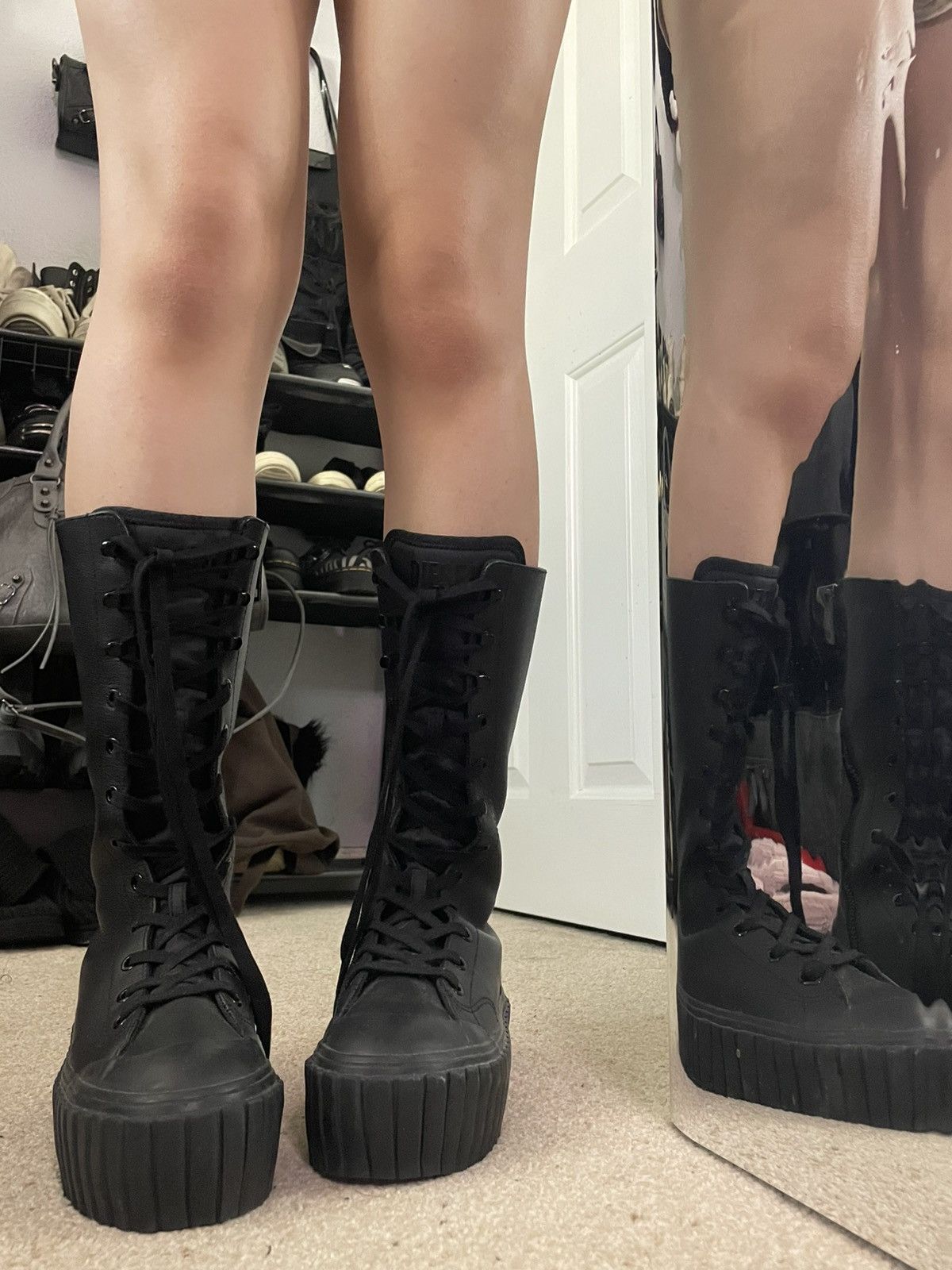 Diesel DIESEL Thigh-high red bottom sneakers Size US 7 / IT 37 - 11 Thumbnail
