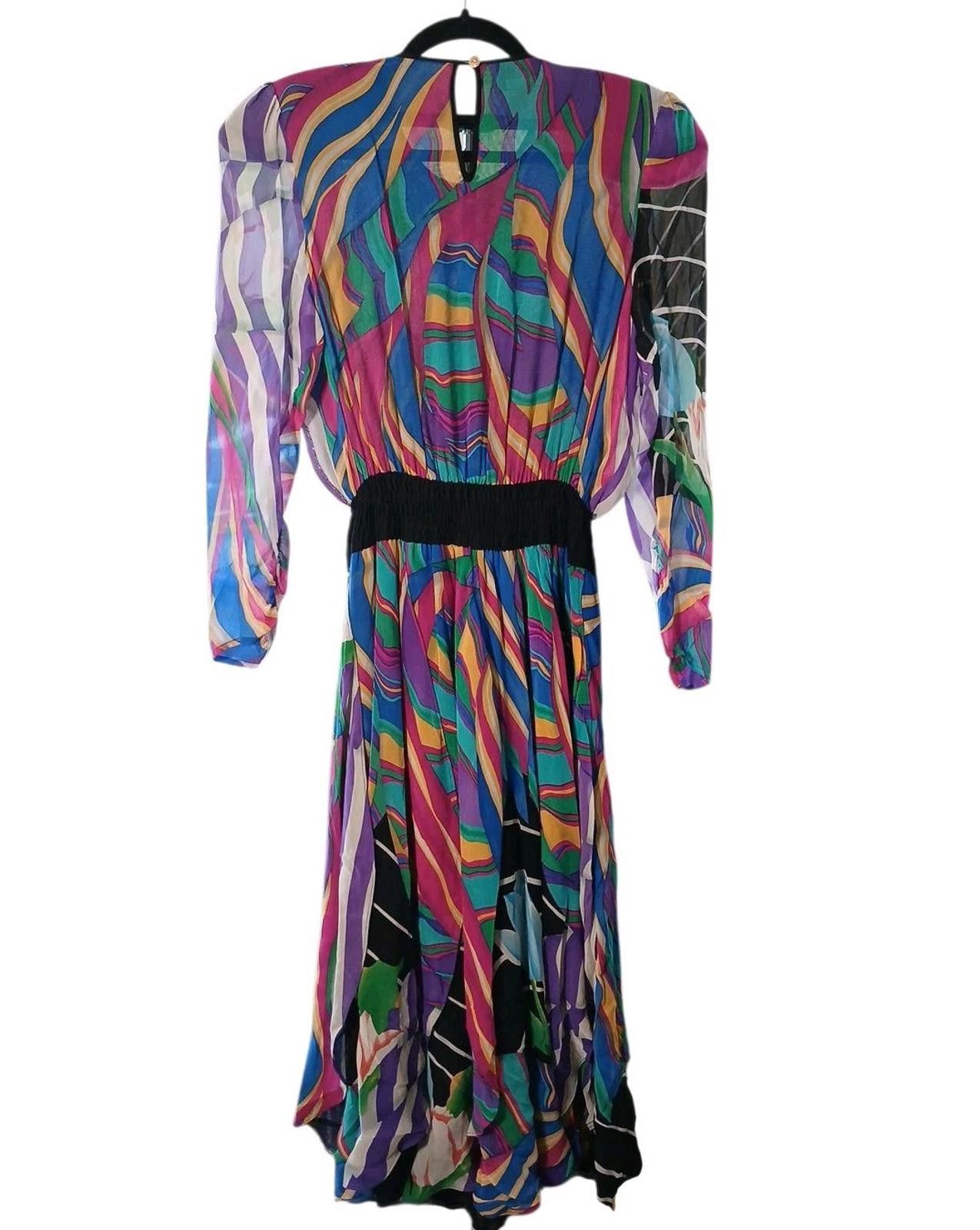 Other 80s Diane Freis M 100% Silk/Sequin Beaded Embroidered Dress Size M / US 6-8 / IT 42-44 - 3 Thumbnail