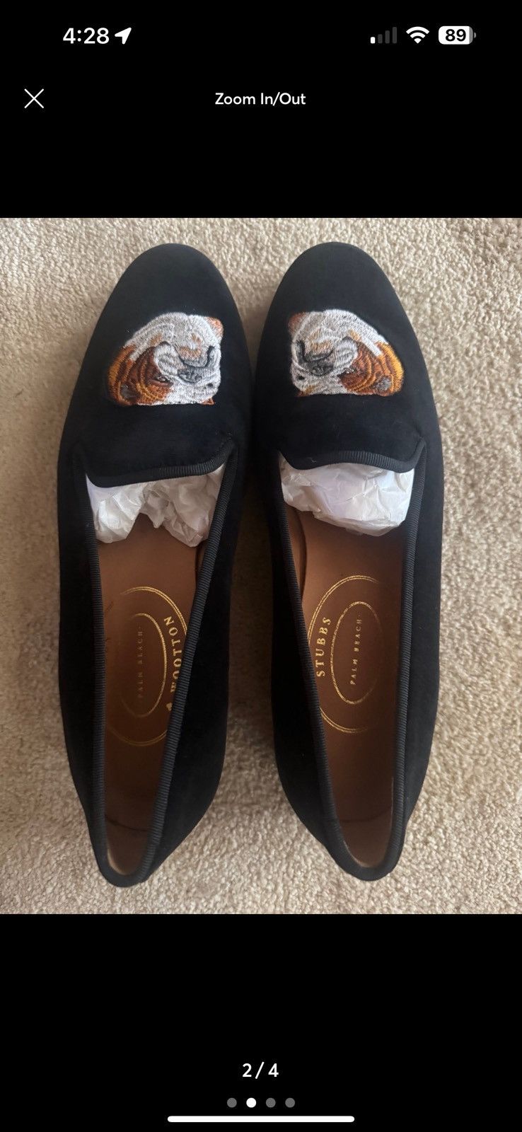 Stubbs & Wootton New Ladies Stubbs & Wootton Black Loafers Size US 9.5 / IT 39.5 - 1 Thumbnail