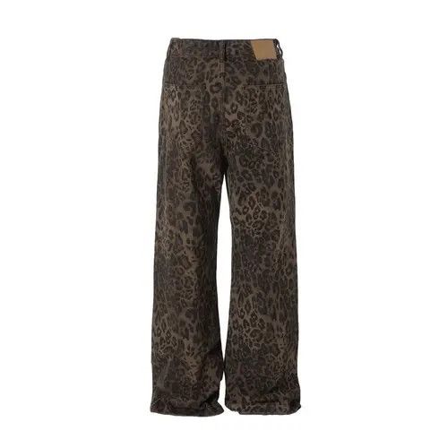 Anime × Japanese Brand × Jean Leopard Camouflage Men's Washed Distressed Straight Jeans Size US 34 / EU 50 - 2 Thumbnail