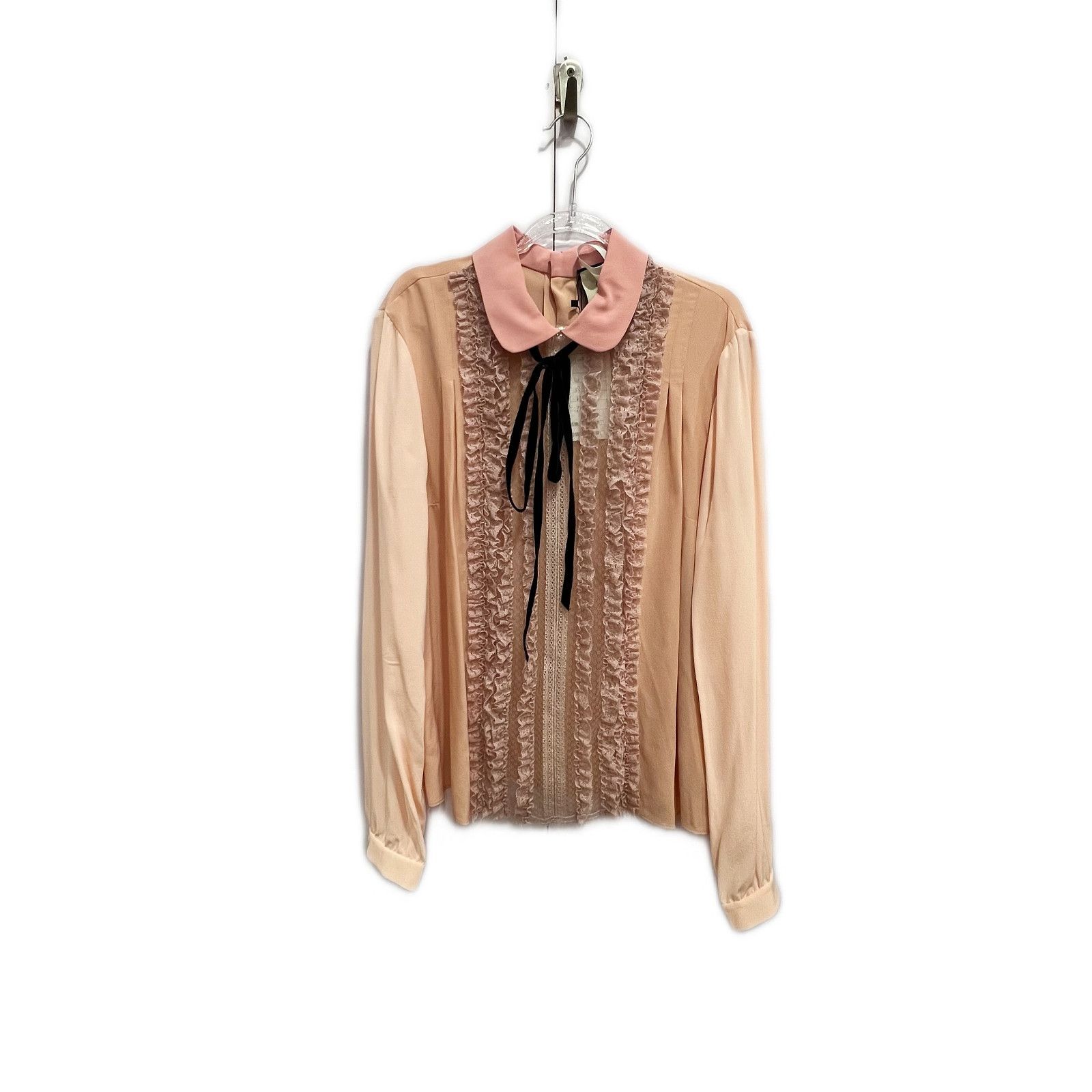 Gucci Gucci Pink Lace Trim Silk Shirt Size 44 Size M / US 6-8 / IT 42-44 - 1 Thumbnail