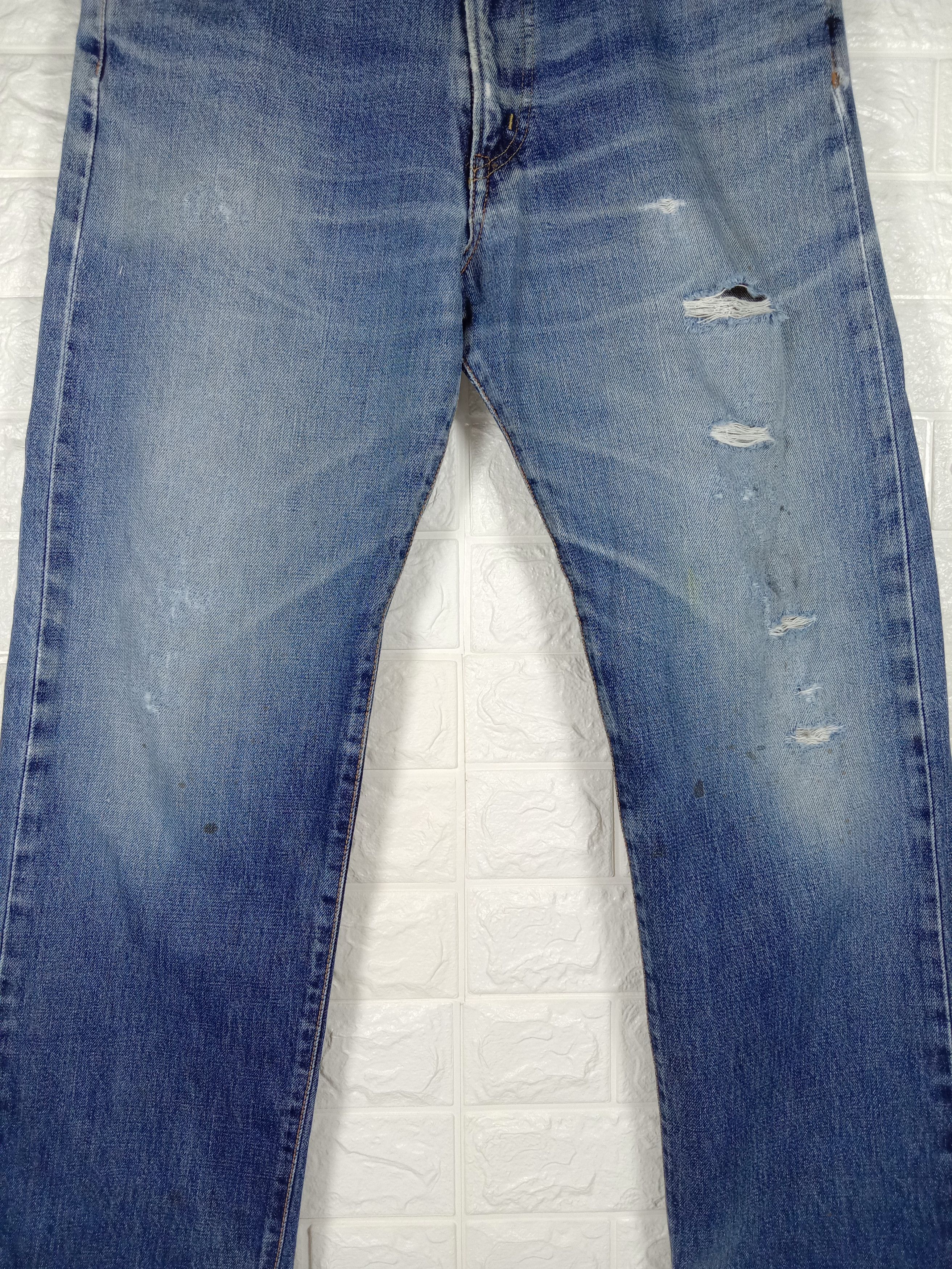 Edwin Vintage Edwin 505x Selvedge Orange Tab Distressed Jeans Size US 32 / EU 48 - 4 Thumbnail