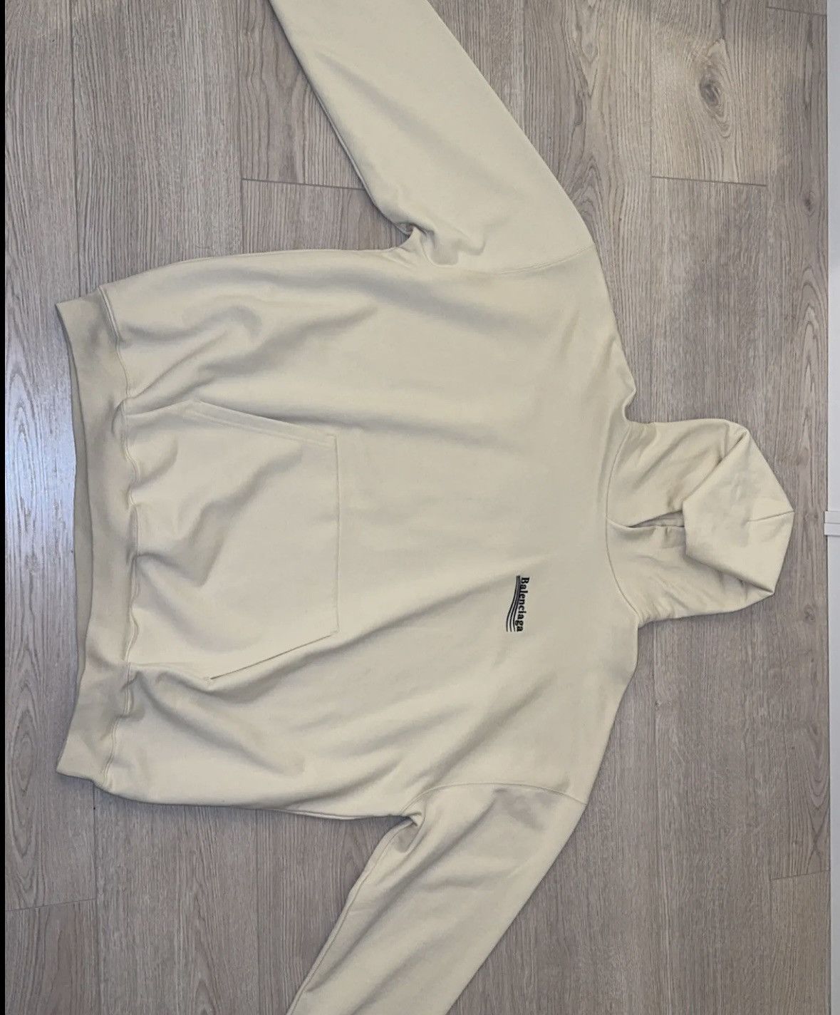 Balenciaga Cream logo hoodie Size US M / EU 48-50 / 2 - 2 Thumbnail