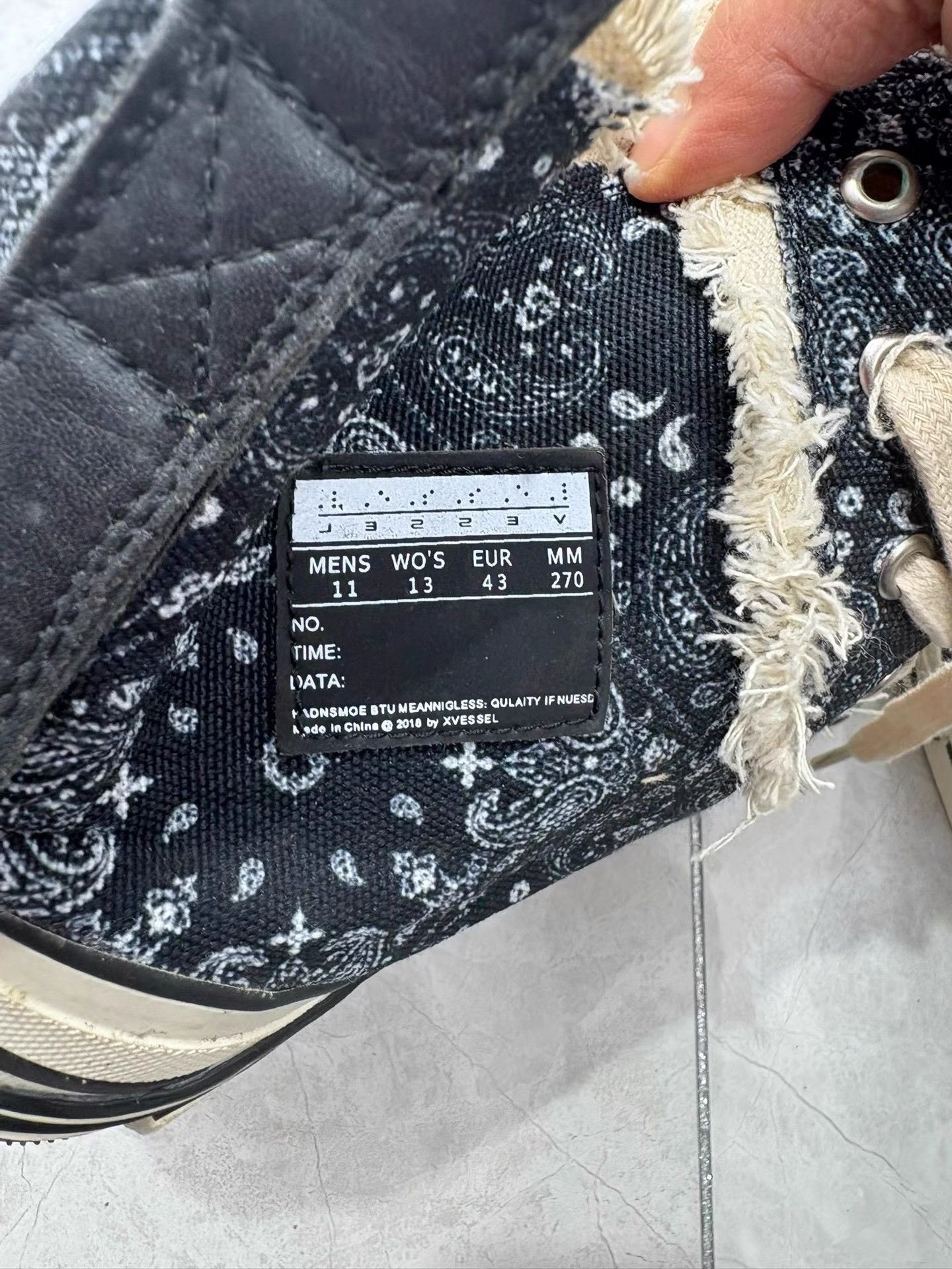 xVESSEL xVESSEL Paisley High-Top Canvas Shoes K29 Size US 10 / EU 43 - 7 Thumbnail